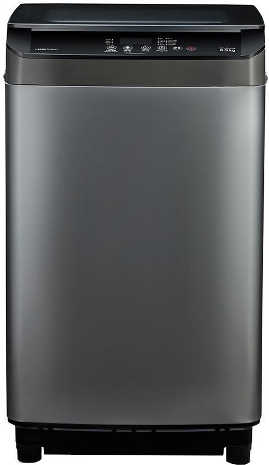 Image of Voltas Beko by A Tata Product 9 kg with Double waterfall, Multiple Wash Program, Waterproof IPX4 panel and Monsoon Dry option Fully Automatic Top Load Washing Machine Black, Grey