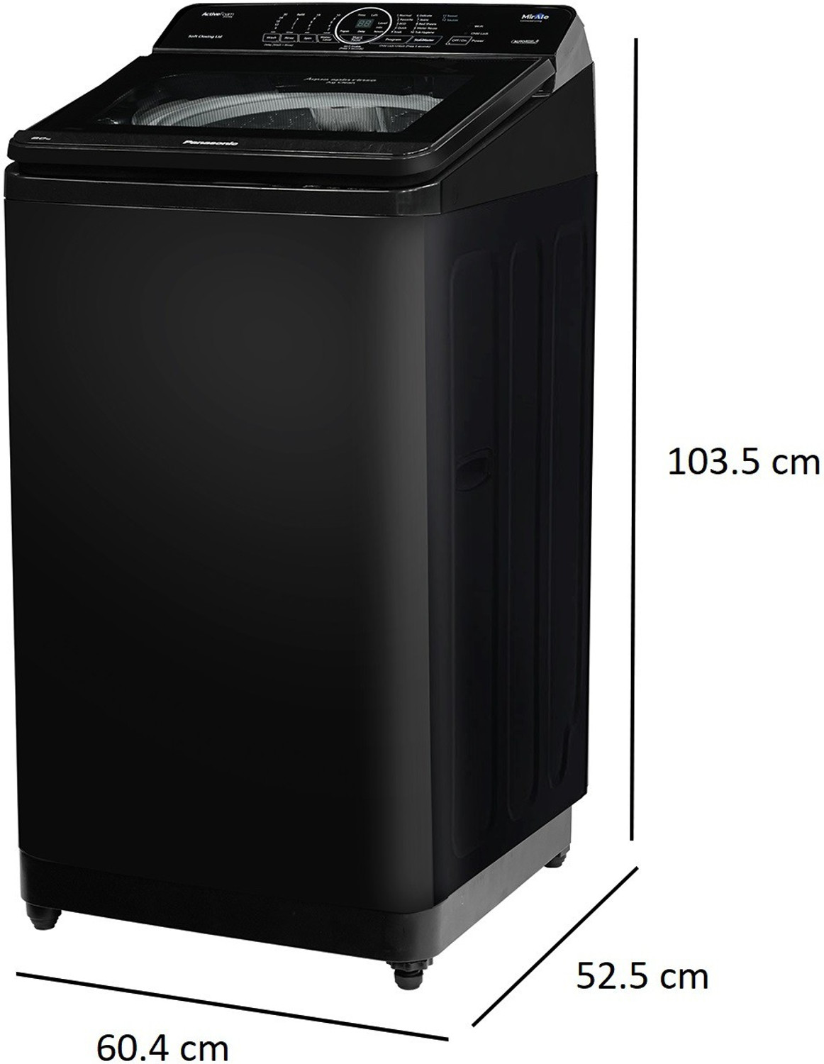 Image of Panasonic 8 kg Wi-Fi Enabled Smart Washing Machine Fully Automatic Top Load Black