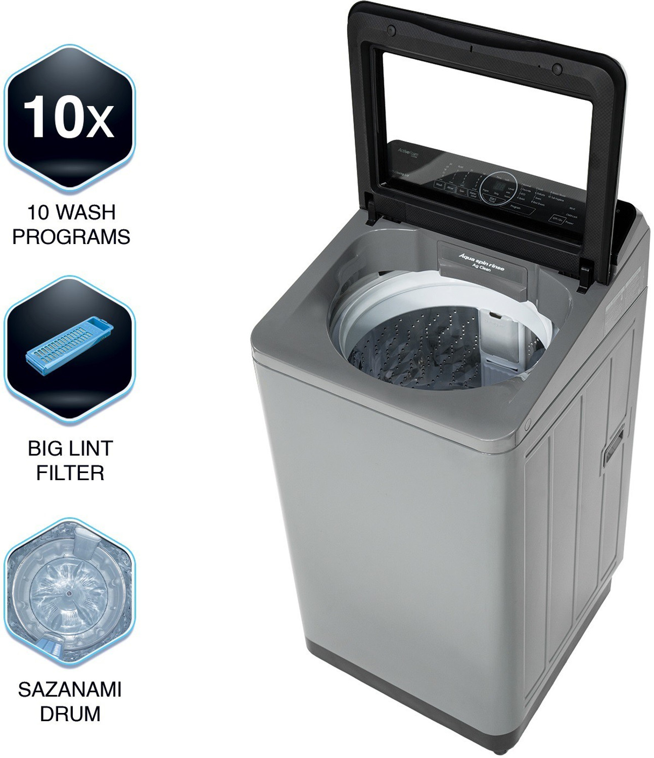 Image of Panasonic 8 kg Wi-Fi EnabledSmart Washing Machine Fully Automatic Top Load Grey