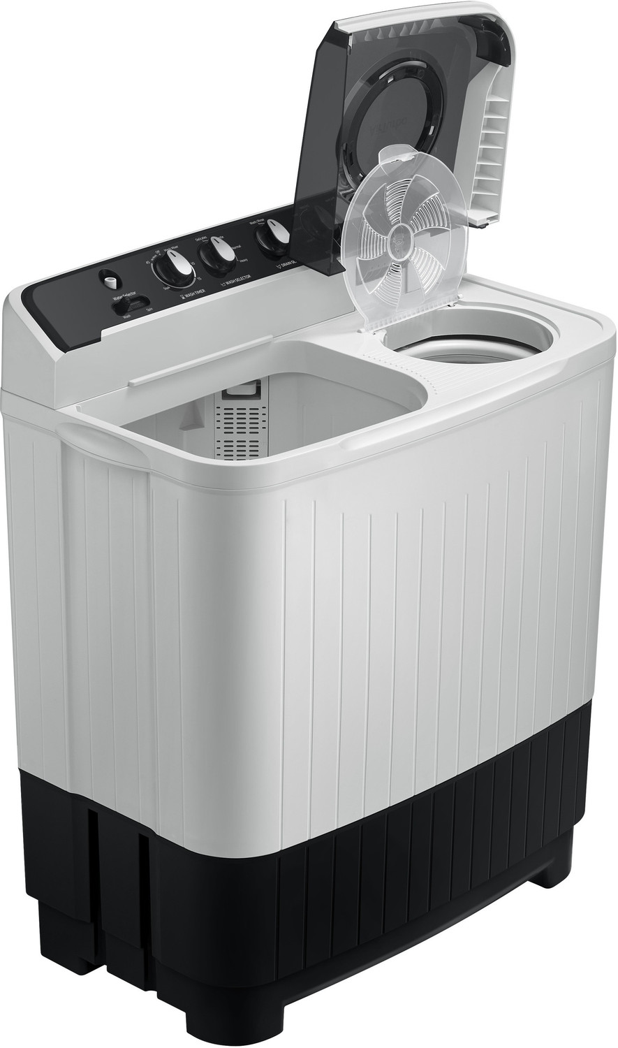 Image of Samsung 8.5 kg 5 star, Air Turbo Drying Semi Automatic Top Load Washing Machine Black, Grey