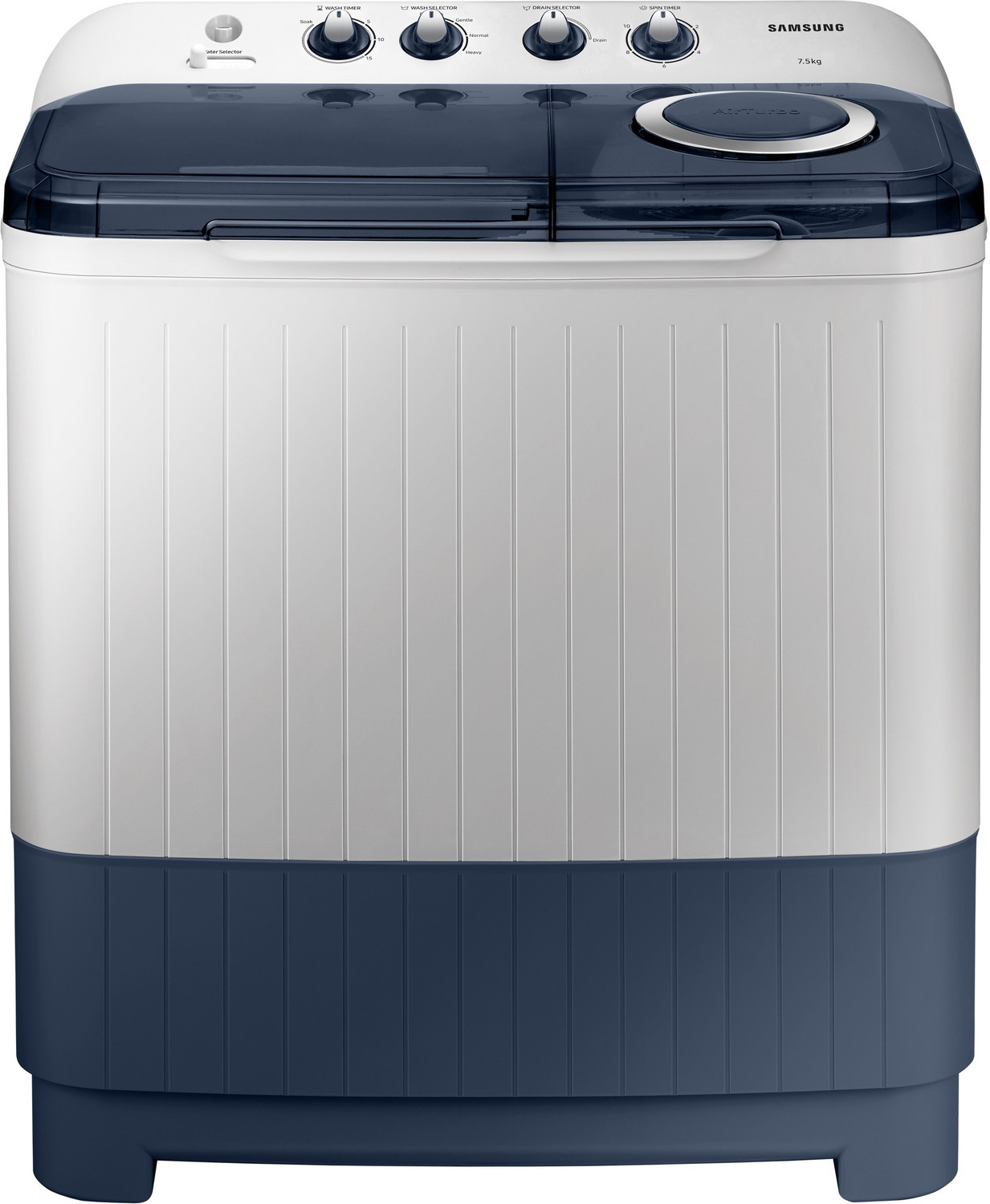 Image of Samsung 7.5 kg 5 star, Air Turbo Drying Semi Automatic Top Load Washing Machine Blue, Grey