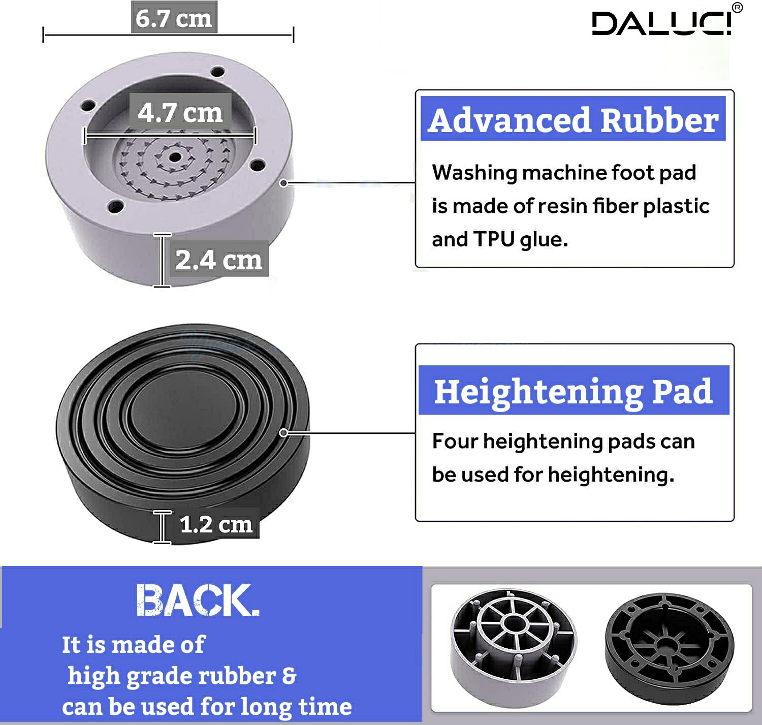Image of DALUCI Washing Machine, Refrigerator, Water Cooler, Air Cooler Material Plastic, Rubber (6.7 cm x 4.7 cm)