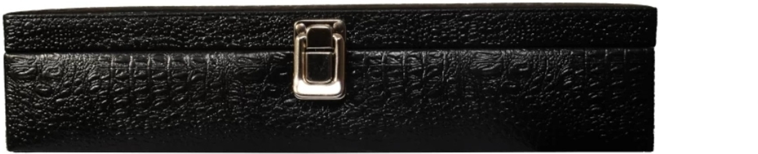 Image of WATCHHUT Stylish Black croco watch case /box /organiser for 12 watches Watch Box (Black, Holds 12 Watches)