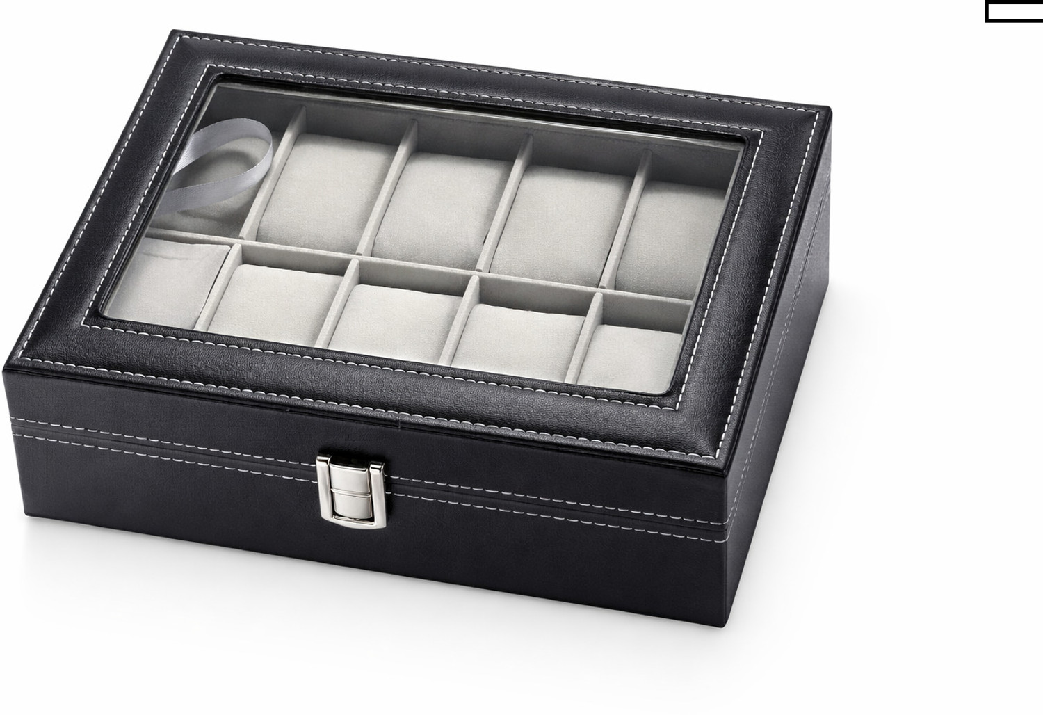 Image of WATCHHUT Watch Box For Men & Women, Watch Case, Watch Storage Box, Watch Organizers Case Watch Box (Black, Holds 10 Watches)