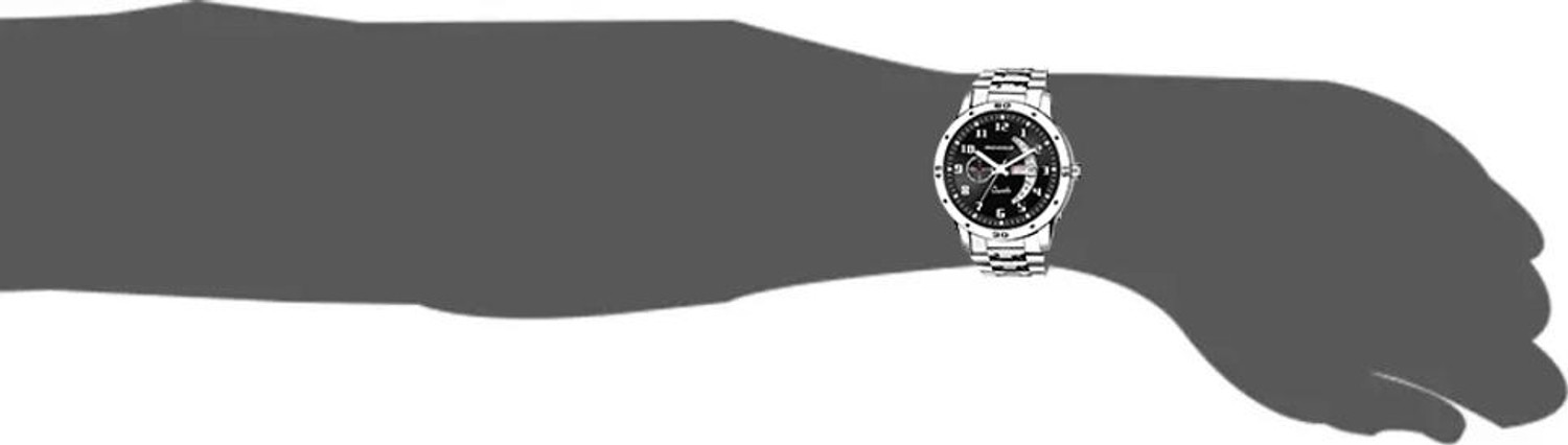 Image of PROVOGUE Gifting and boys Classy Look Black Dial and Sliver Chain Analog Watch - For Men