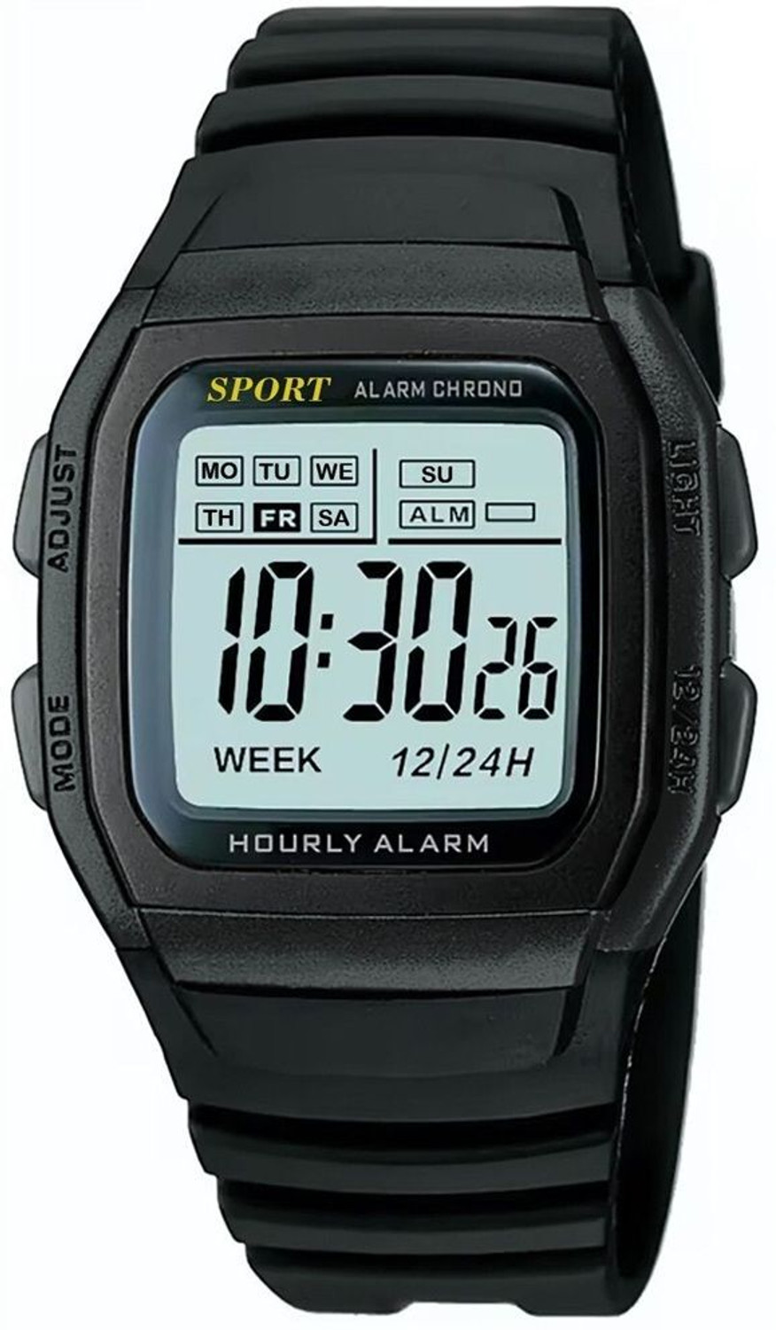 Image of Likezora Classic Black Digital Sports Watch with Alarm, Day-Date Display & 12 /24H Boys Digital Watch - For Boys & Girls SPRT-DIGI-1130-BLK