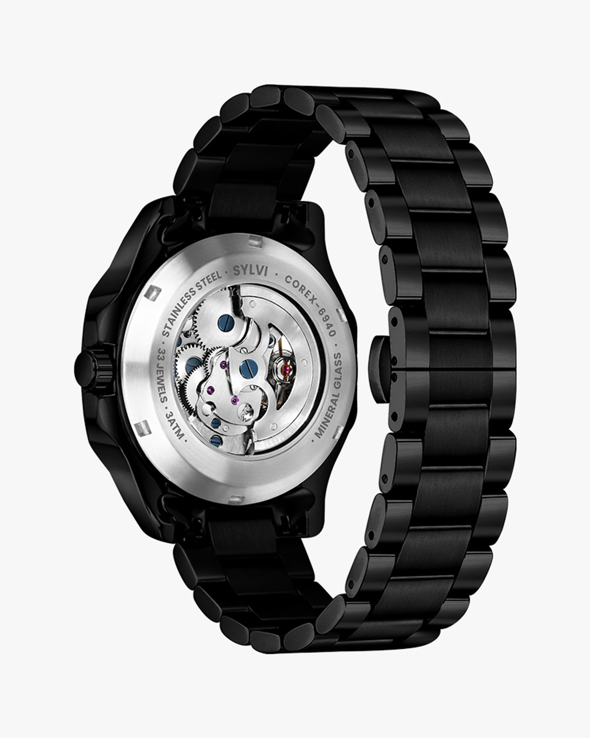 Image of Sylvi Analog Watch - For Men Automatic Black Stainless Steel Strap Watch for Men