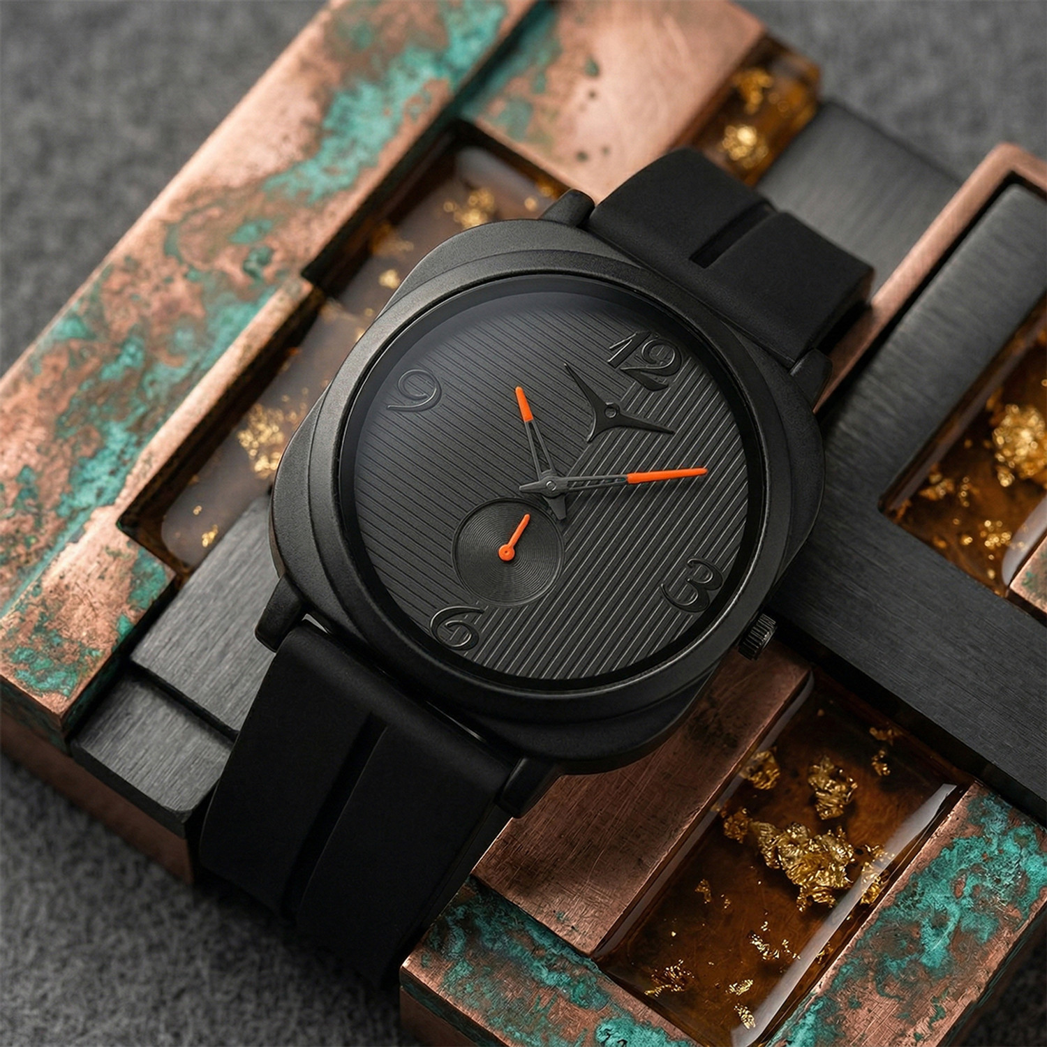 Image of Harbor Grey Strap Modern Best Sport Use Digital Sports Watch For Men Digital Watch - For Men bold black case paired with a stylish grey textured strap modern Digital Watch