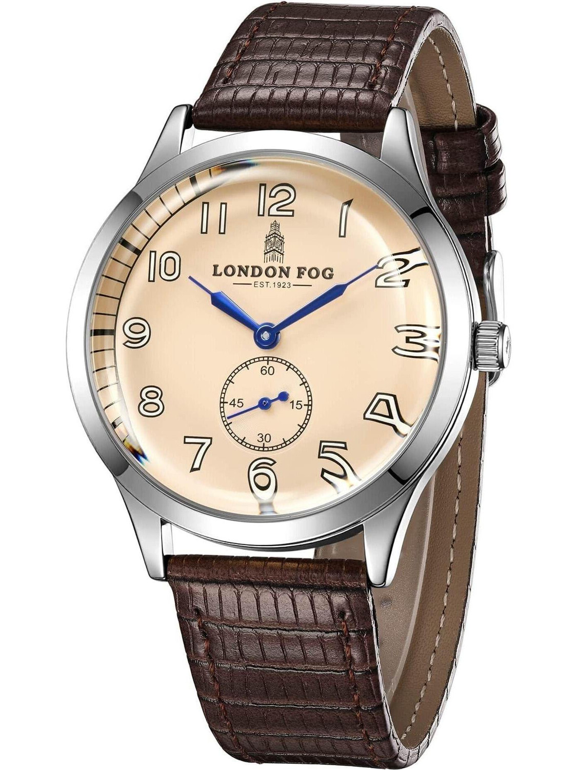 Brixton Collection Vintage Beige Dial Luminous Numerals Curved Mineral Glass Analog Watch - For Men LFM10011-03