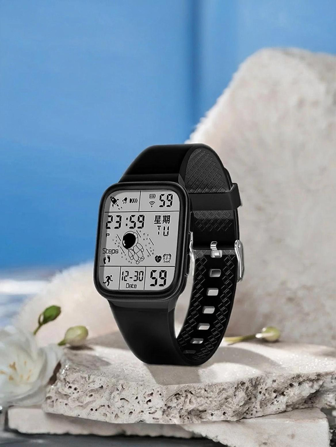 Image of Likezora Classic Black Digital Sports Watch with Alarm, Day-Date Display & 12 /24H Boys Digital Watch - For Boys & Girls SPRT-DIGI-1130-BLK