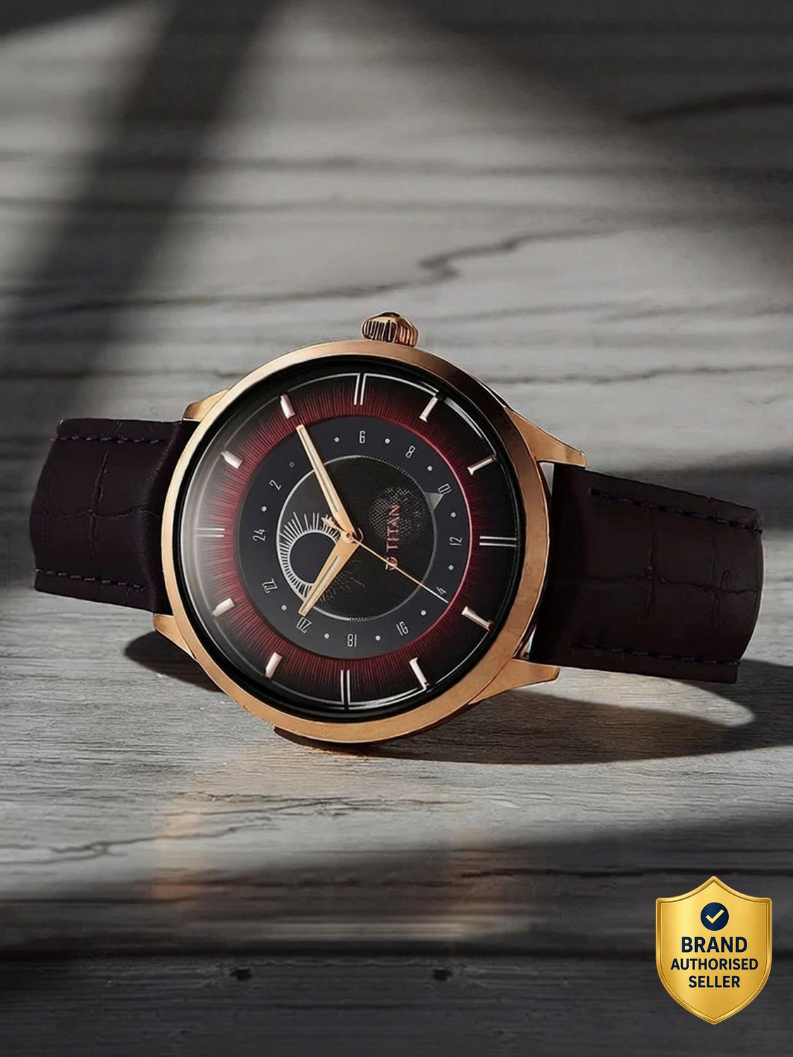 Titan Regallia Regalia Stellar 2 Purple Dial Leather Strap Analog Watc