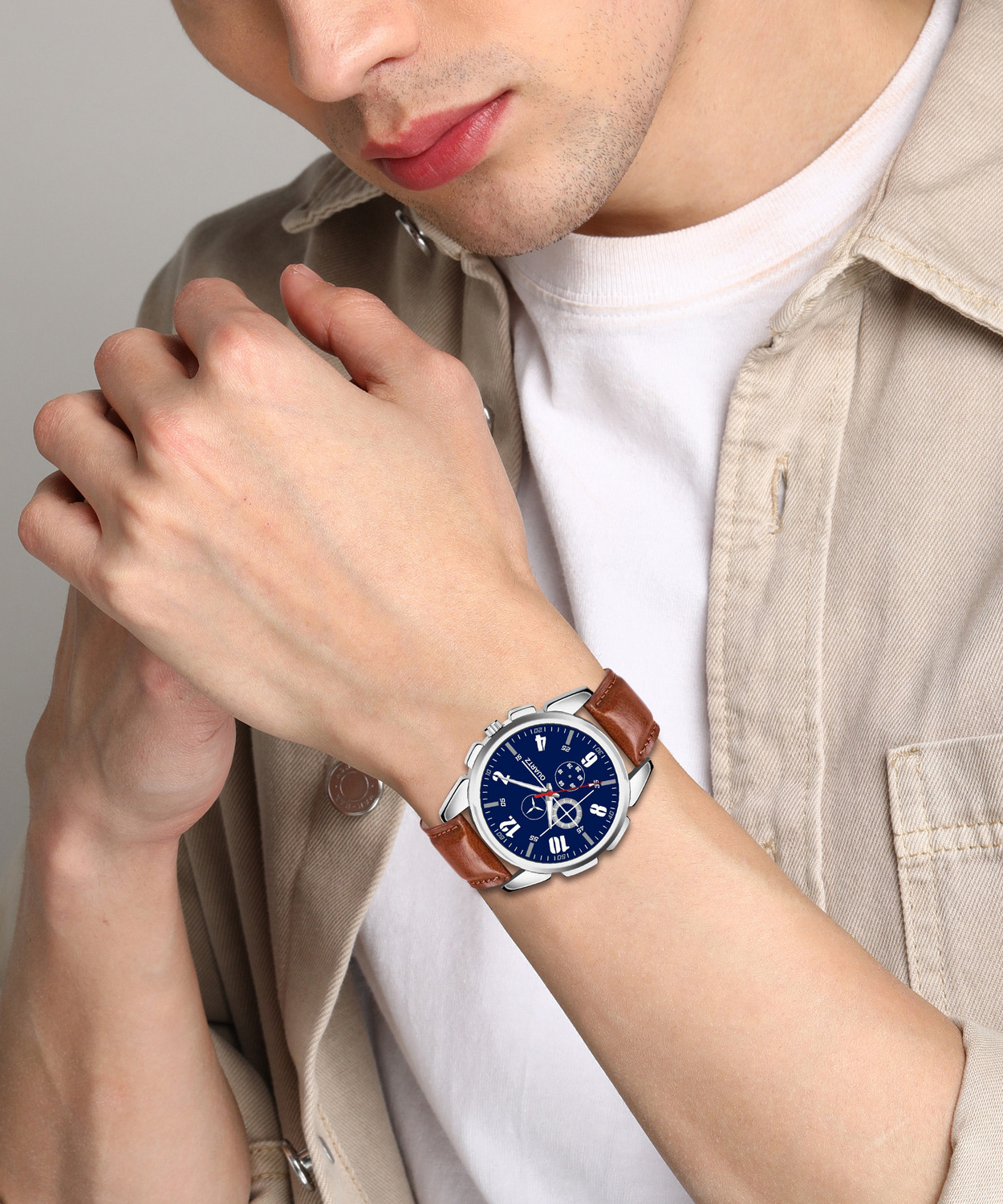 Image of Bolun Analog Watch - For Men Blue Sports Design Leather Belt Analog Watch