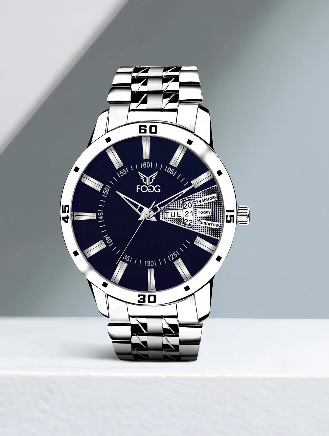 2038-BL Day and Date Analog Watch  - For Men