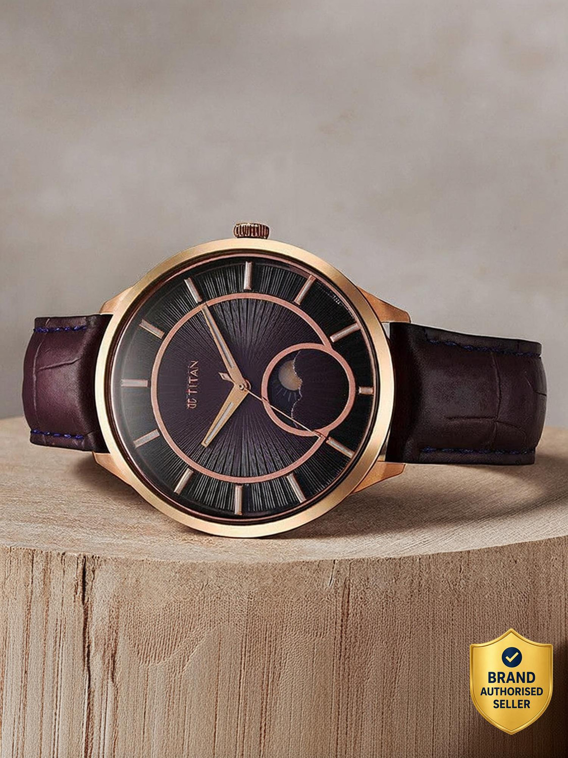Titan Regallia Regalia Stellar 2 Purple Dial Leather Strap Analog Watc