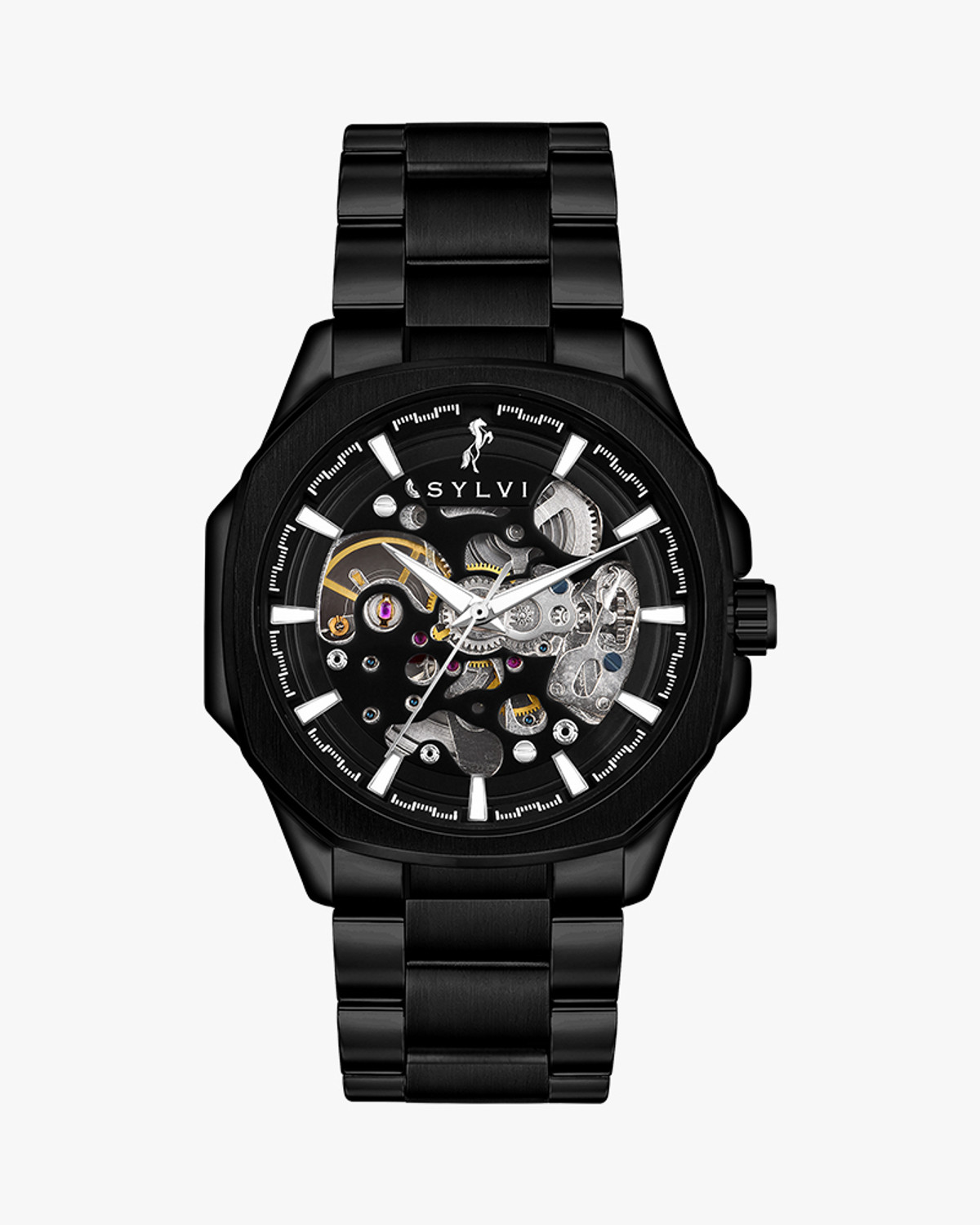 Image of Sylvi Analog Watch - For Men Automatic Black Stainless Steel Strap Watch for Men