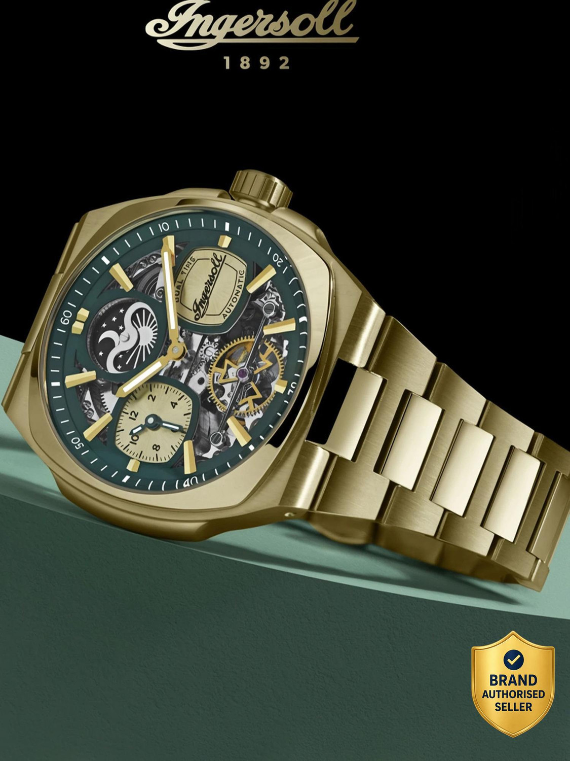 Ingersoll I15803 Automatic Gold Dial With Lifetime Warranty Analog Wat