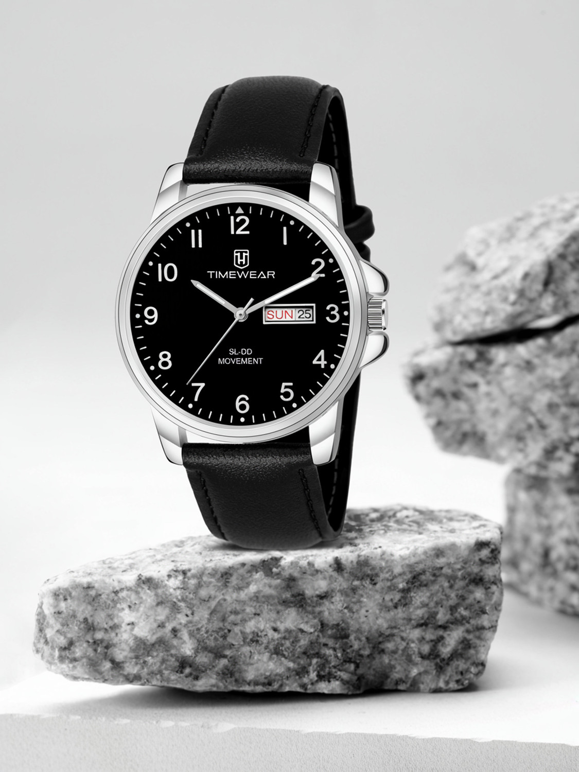 Timewear 306BDTG Black Leather Analog Watch for Men – ₹305