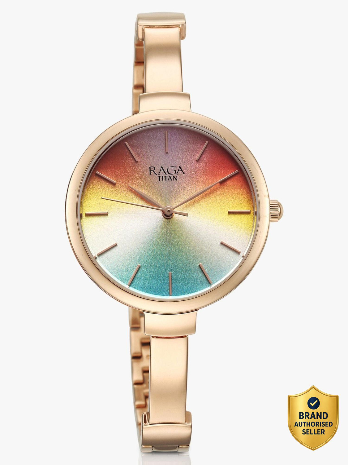 Titan Raga Multicolour Dial RoseGold MetalStrap Analog Watch - For Wom