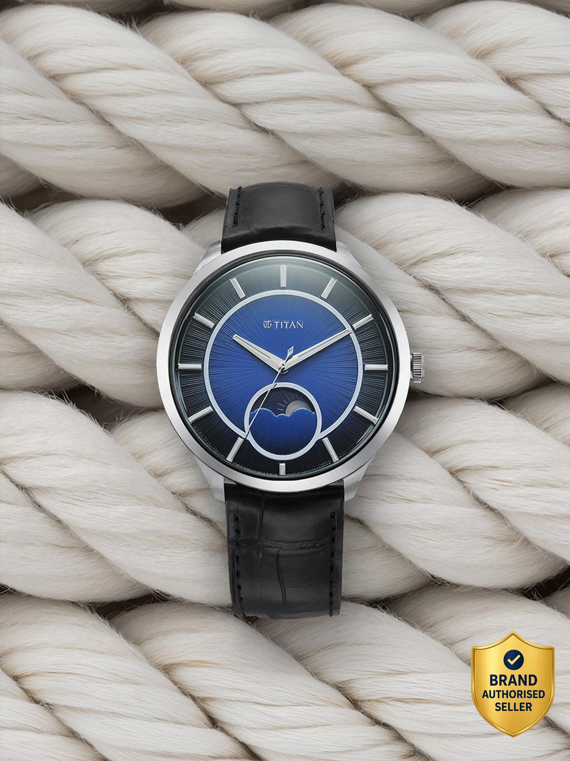Titan Regallia Regalia Stellar 2 Blue Dial Leather Strap Analog Watch 