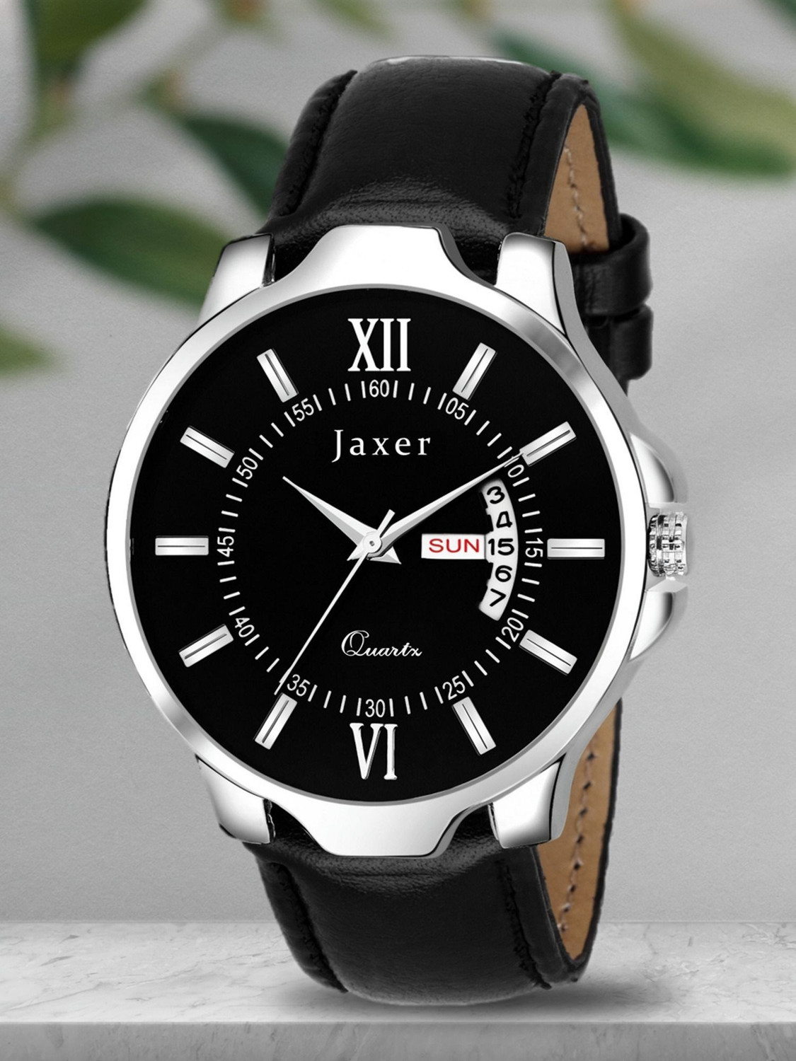 Jaxer Black Day And Date Analog Watch - For Men
