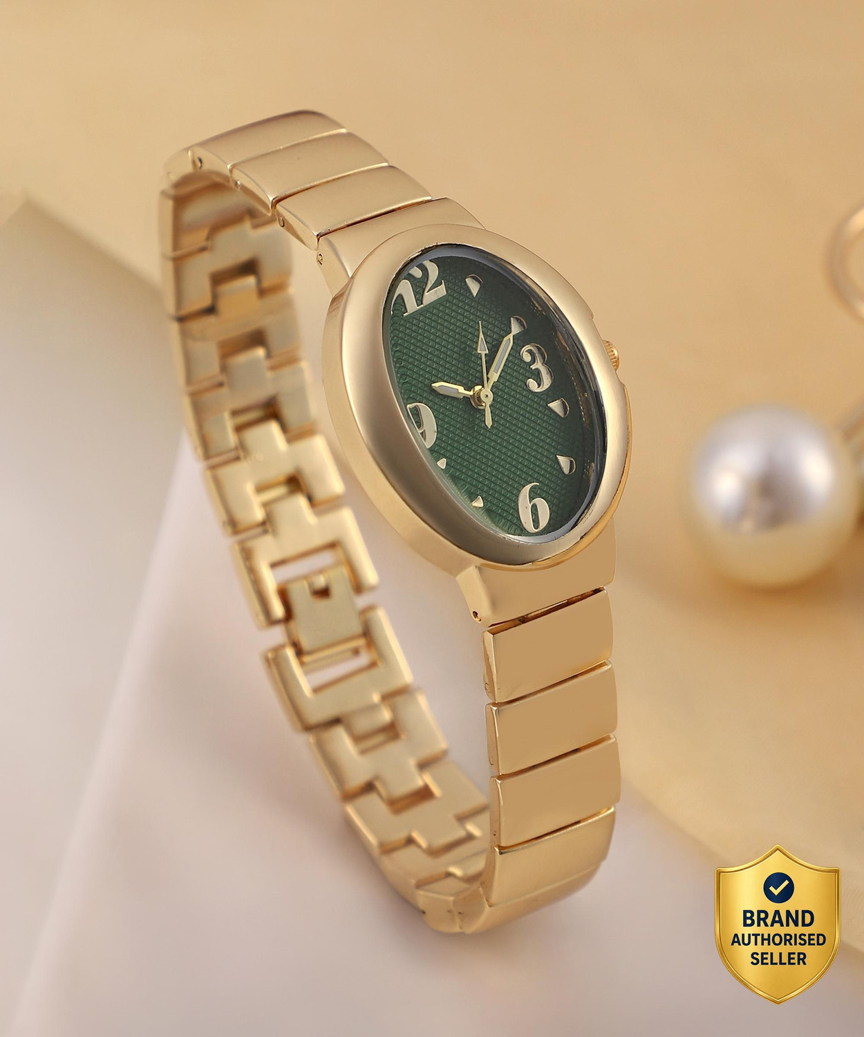 Image of TheHotPickz Vintage Watch Analog Watch - For Women Vintage Gold Chain Strap Women's Watch with Green Dial