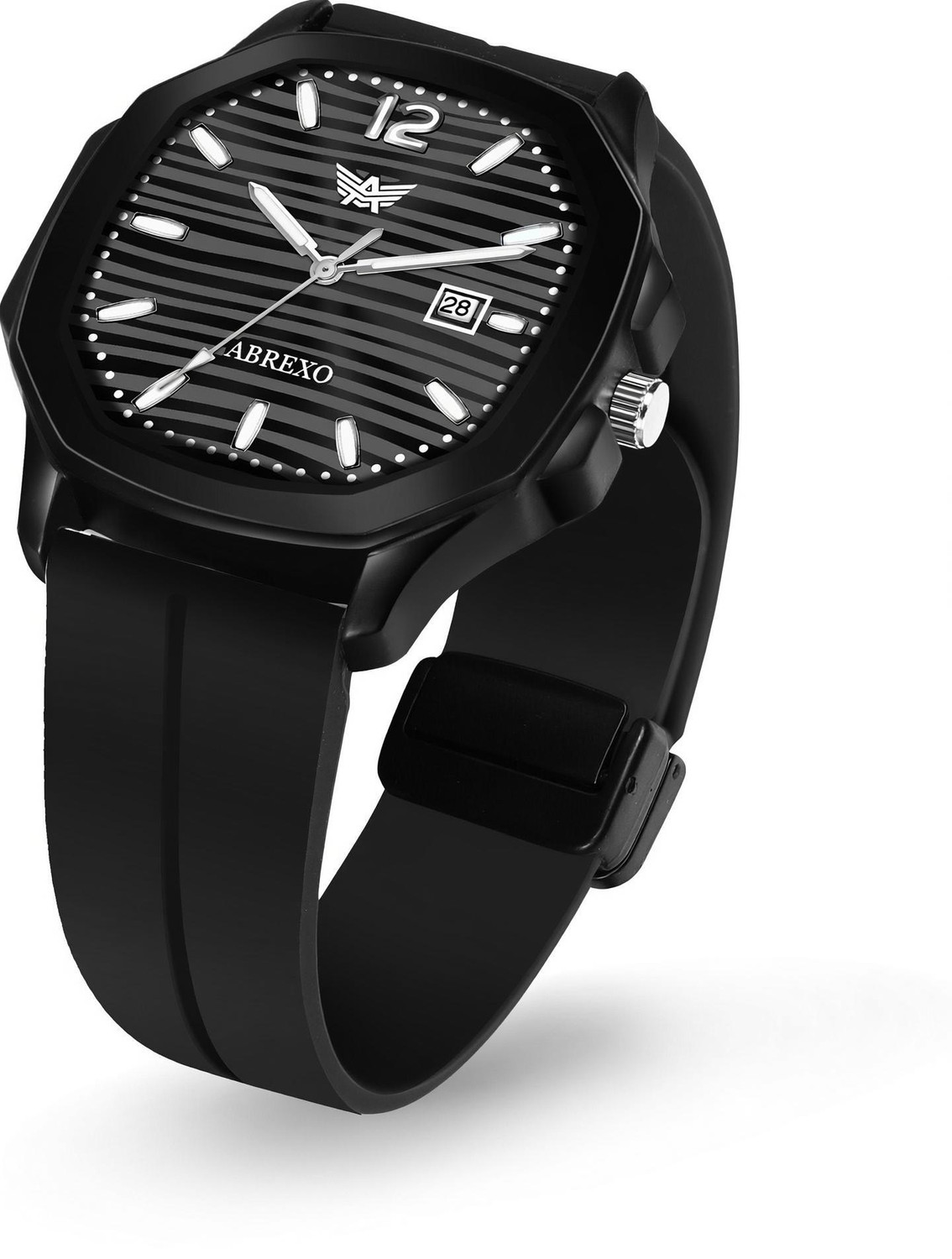 ABREXO Abx6700-Black Magnet Strap Watch BESTSELLER Black Silicone Magnet Strap Date Working Analog Watch For Boys Analog Watch - For Men