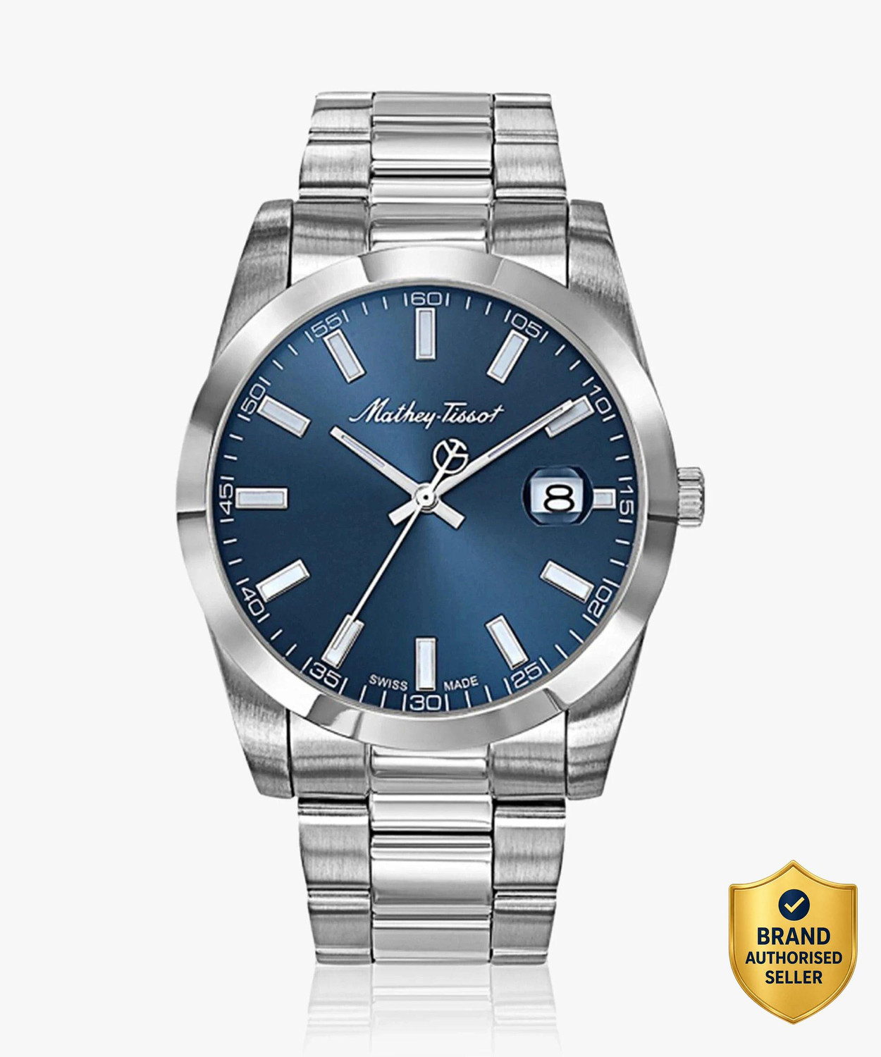Mathey-Tissot H450ABU Swiss Made Quartz Blue Dial Analog Watch - For Men