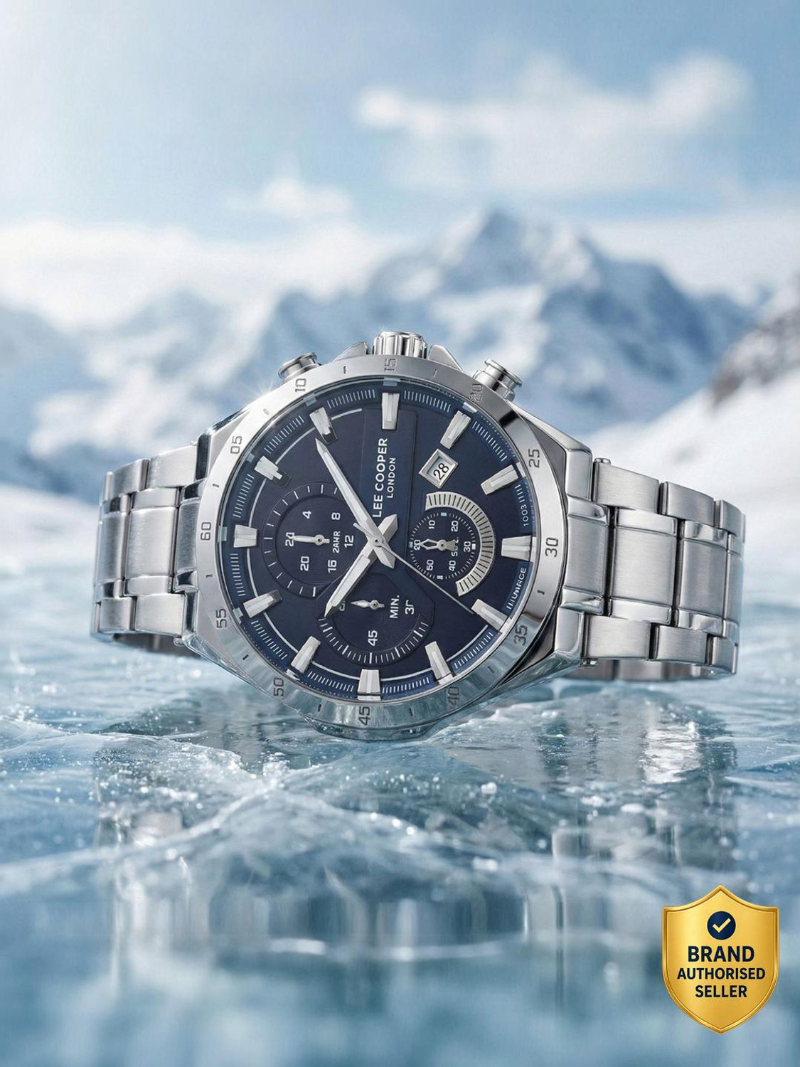 Image of Alix Silver Stainless Steel Sport Mechanical dial with working second chronograph Analog Watch - For Men AL2918 Classical Element
