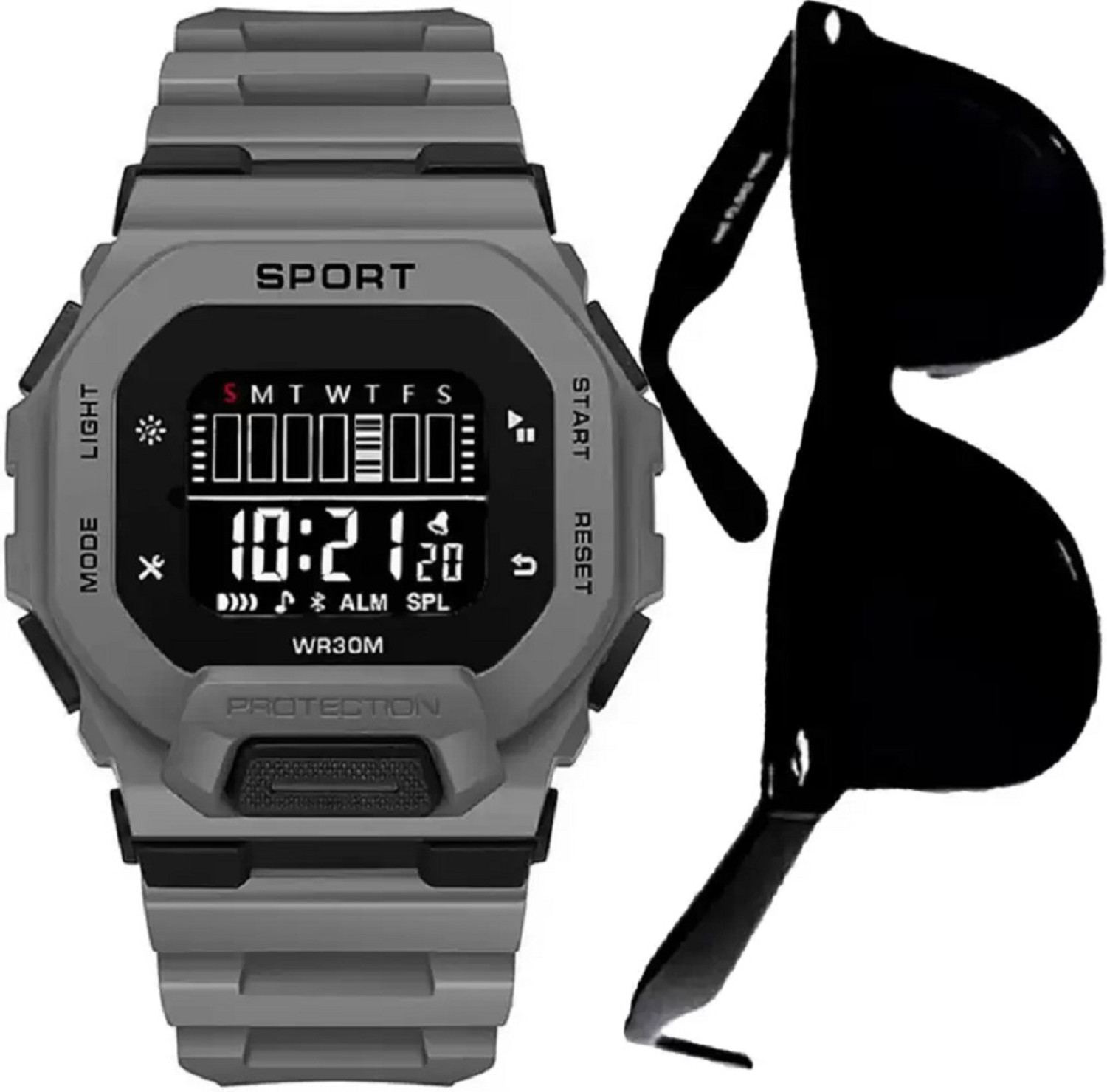 Image of Likezora Classic Black Digital Sports Watch with Alarm, Day-Date Display & 12 /24H Boys Digital Watch - For Boys & Girls SPRT-DIGI-1130-BLK