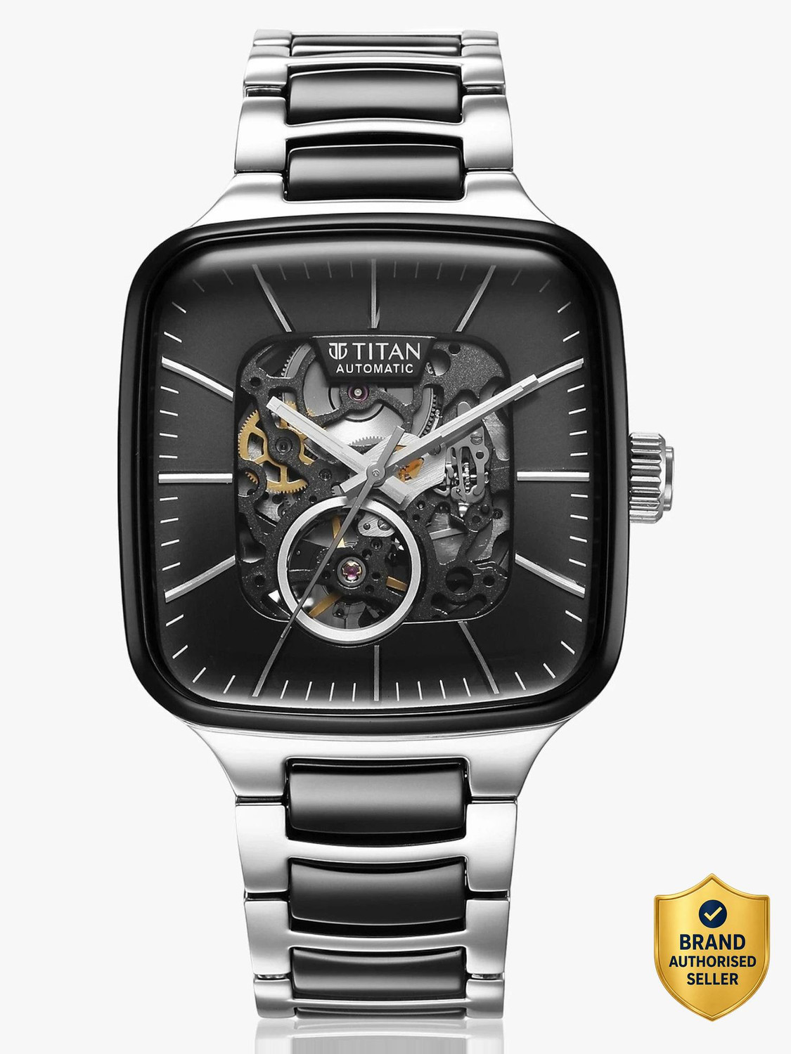 Titan Ceramic Fusion Automatic Ceramic Automatic Fusion Square Analog Watch - For Men