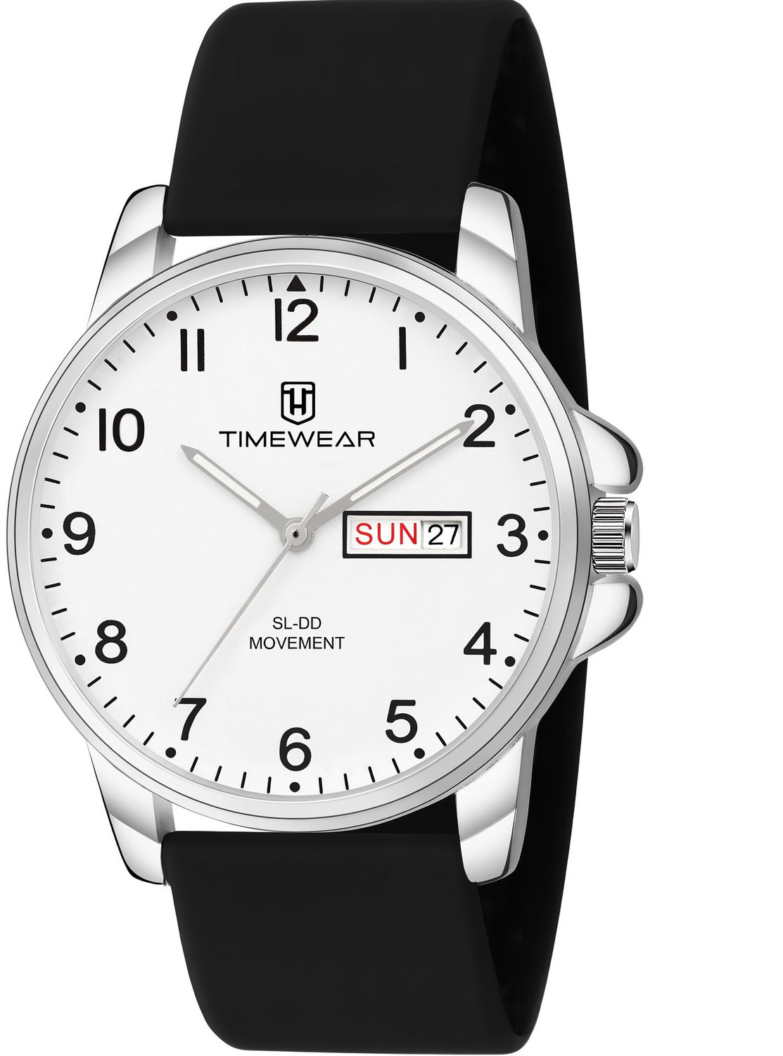 TIMEWEAR 320WDTG Day Date Functioning White Number Dial Silicone Strap Analog Watch - For Men