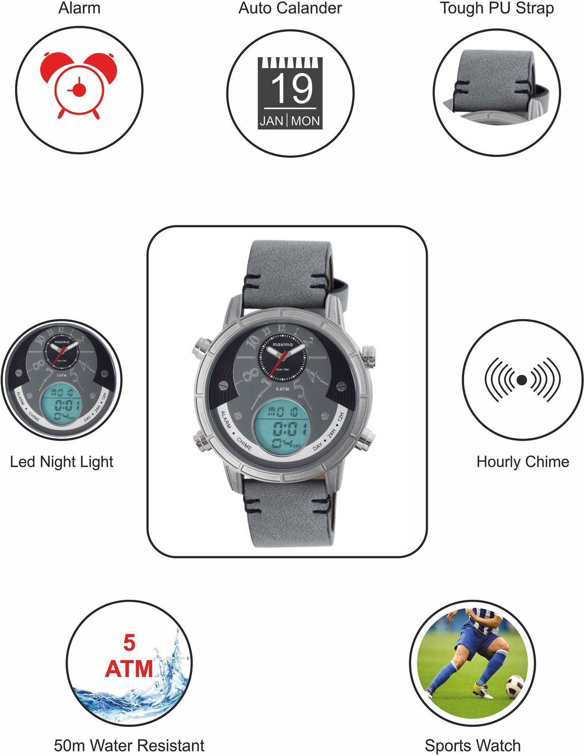 Image of MAXIMA Analog-Digital Watch - For Men 60345LMAF