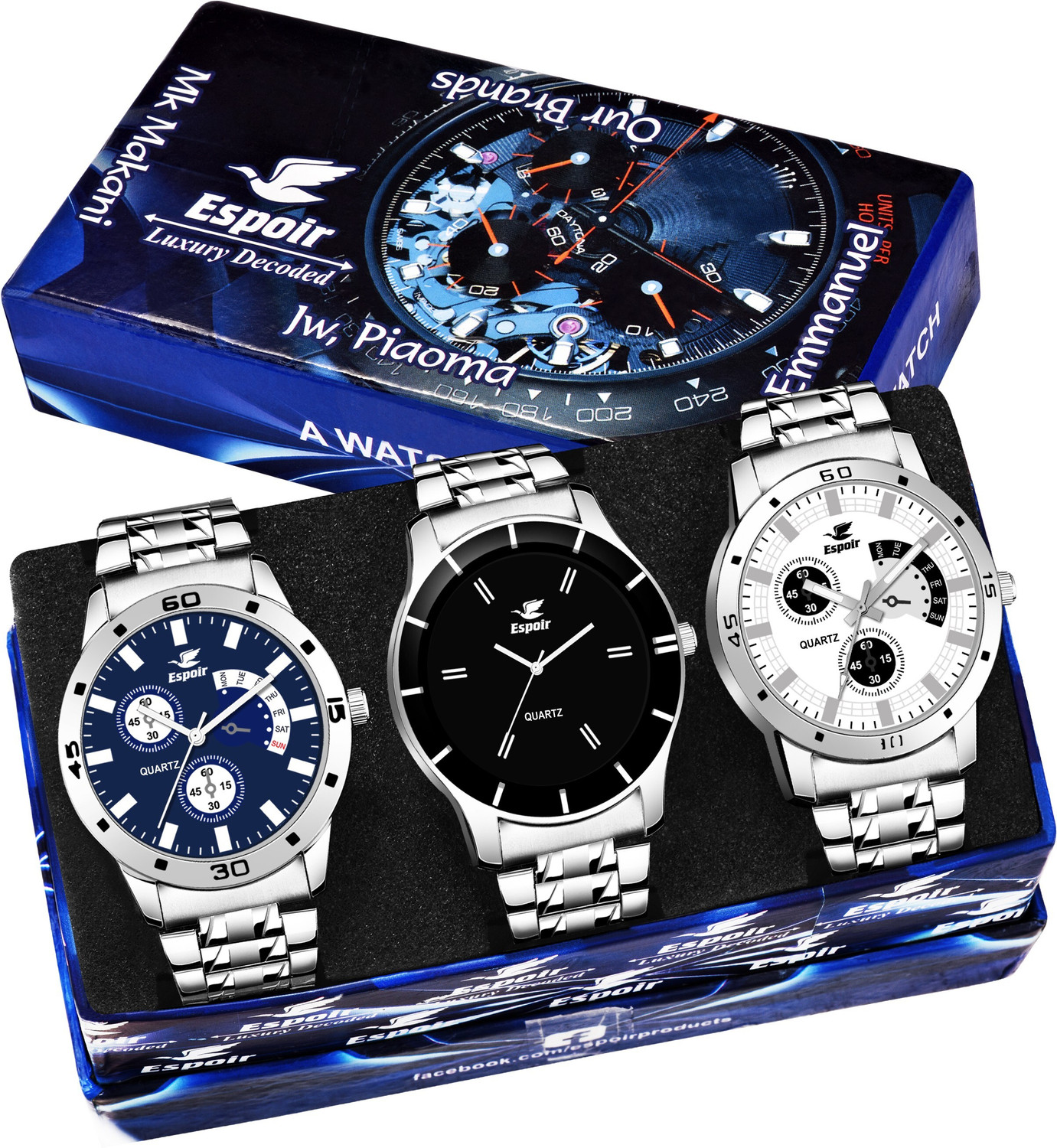 ES109 Chronograph Pattern Combo of 3 watches Analog Watch - For Men