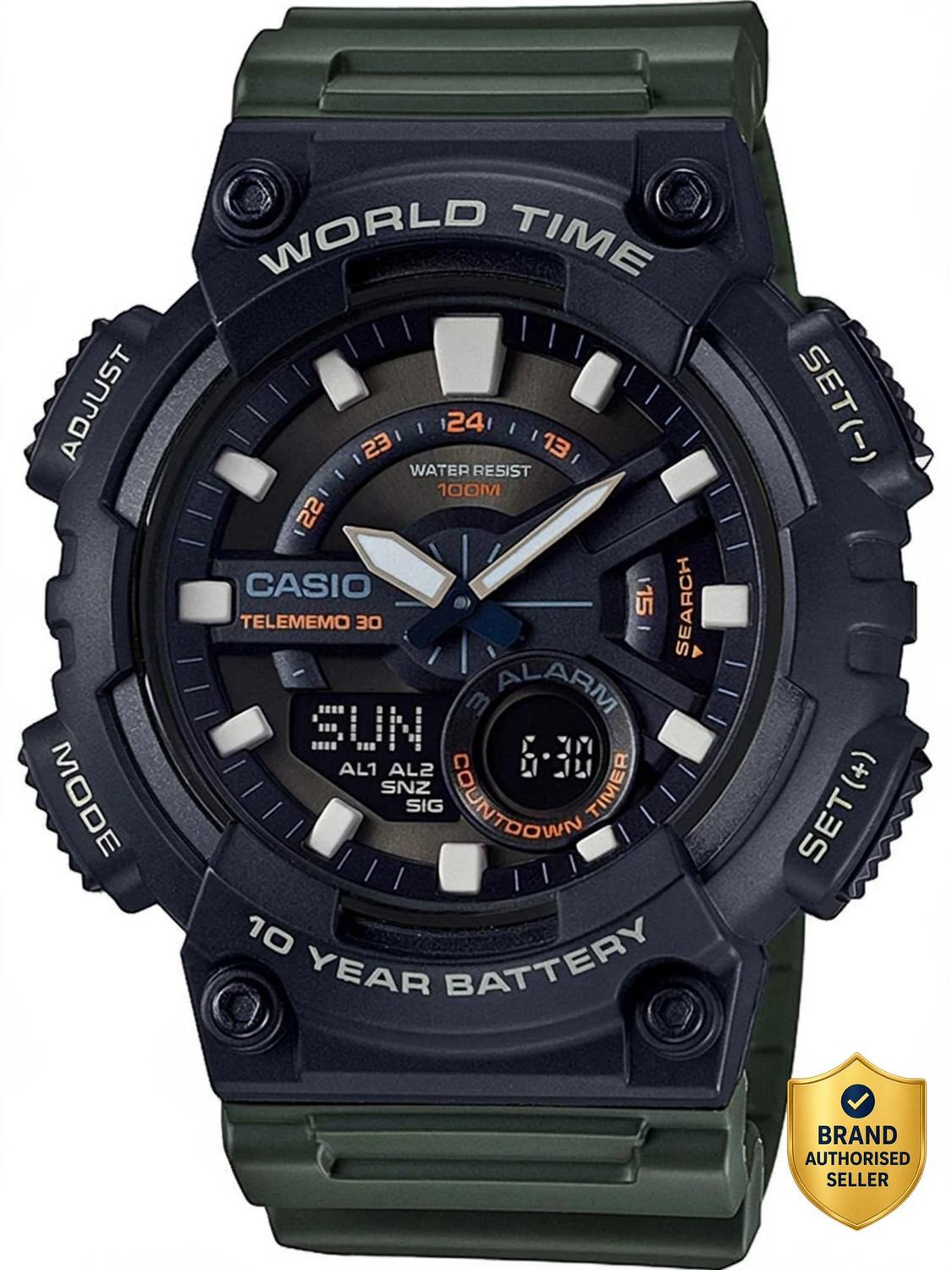 CASIO AEQ-110W-3AVDF Youth Combination ( AEQ-110W-3AVDF ) Analog-Digital Watch  - For Men
