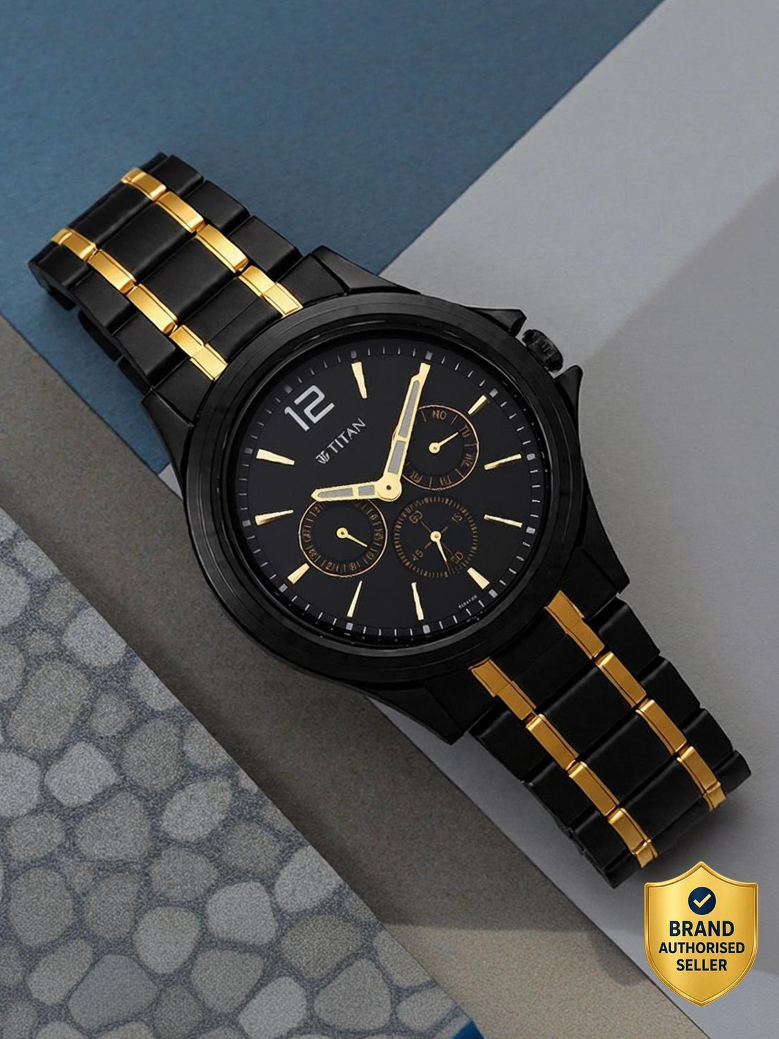 Titan Neo 1698KM02 Black & Gold Analog Watch – ₹7,795