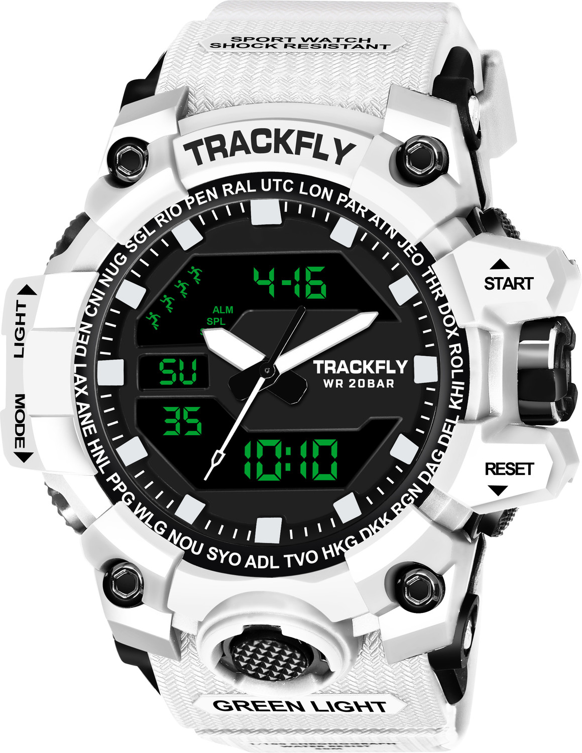 Image of TrackFly 1005 WHITE 1005 Analog-Digital Watch - For Men