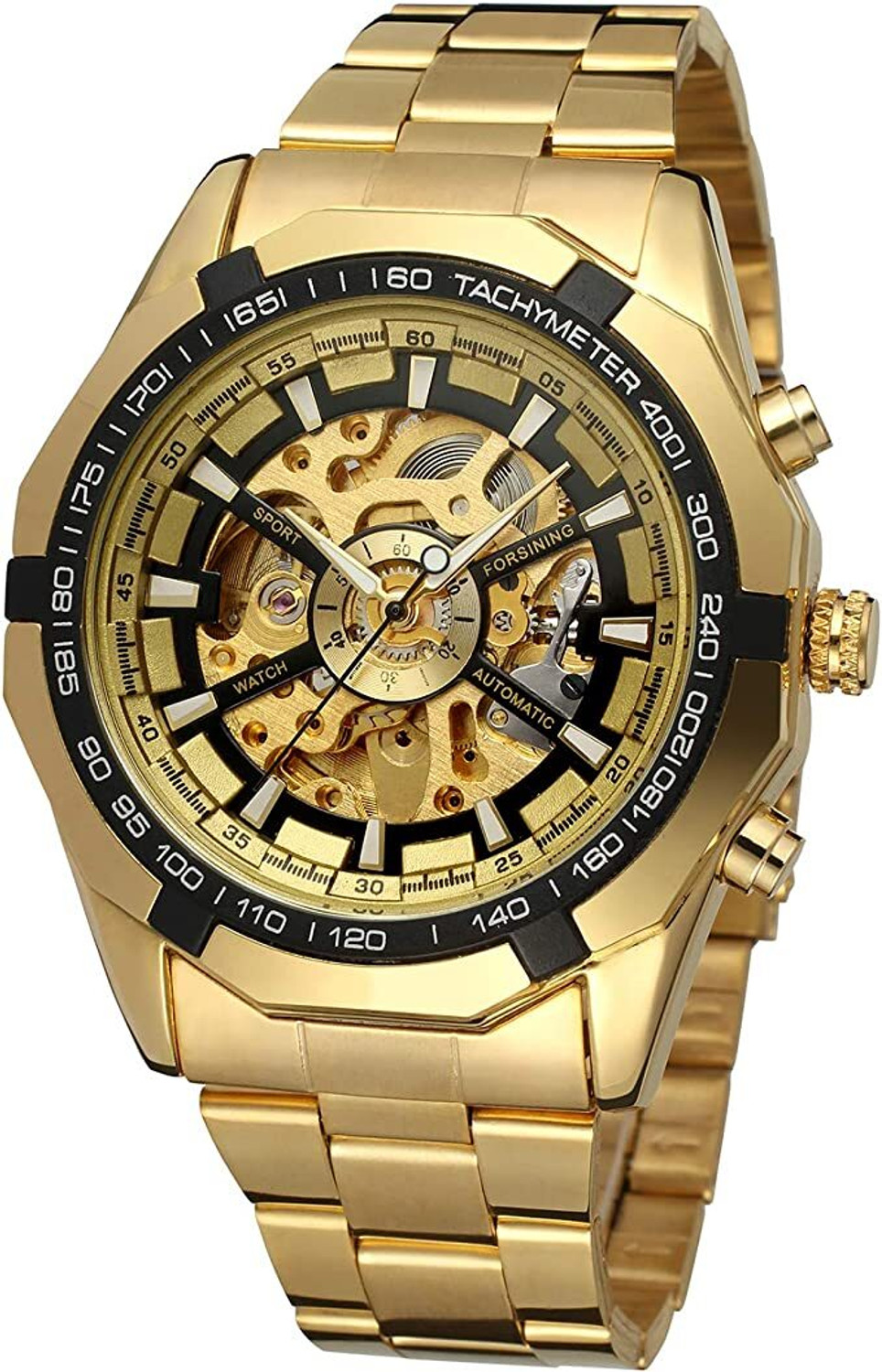 Forsining See Through Back Self Winding Automatic Mechanical Business 