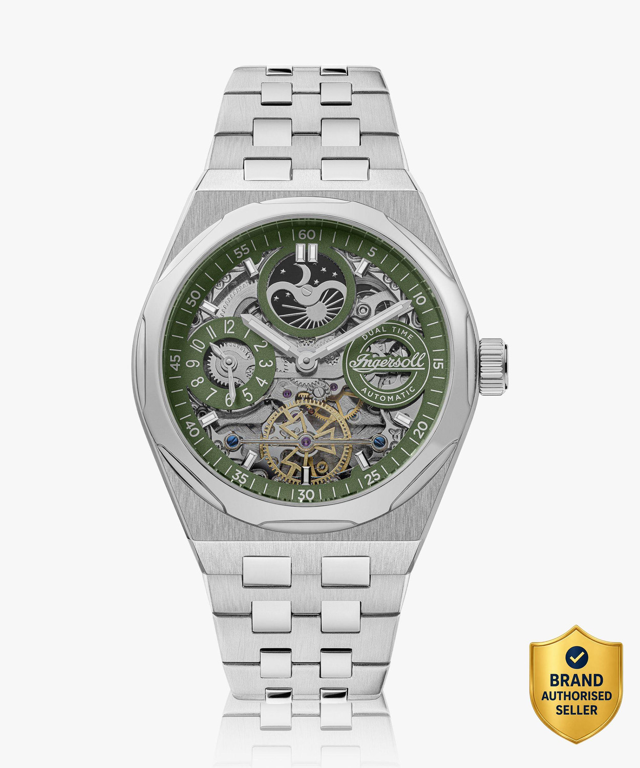 Ingersoll I12905 Automatic Green Skeleton Dial With Lifetime Warranty Analog Watch - For Men