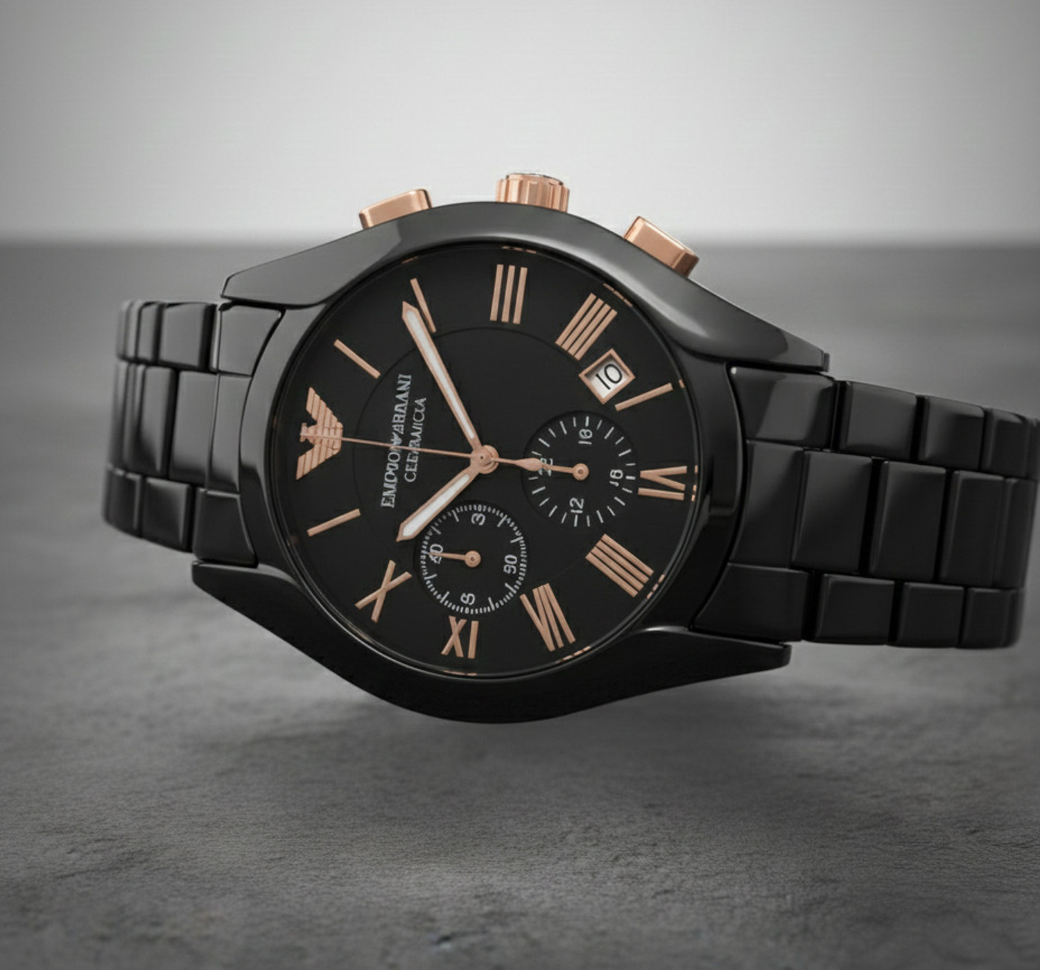 Image of FLORED Black Ceramic Analog Analog Watch - For Men BLACK AR1400