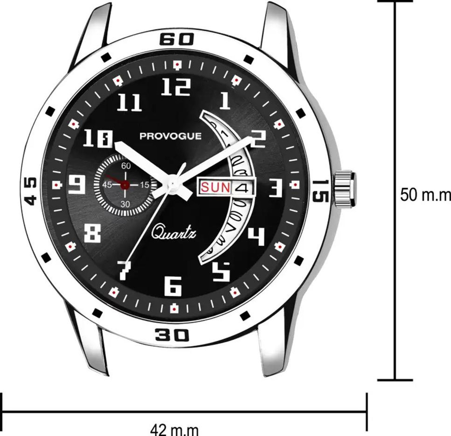 Image of PROVOGUE Gifting and boys Classy Look Black Dial and Sliver Chain Analog Watch - For Men