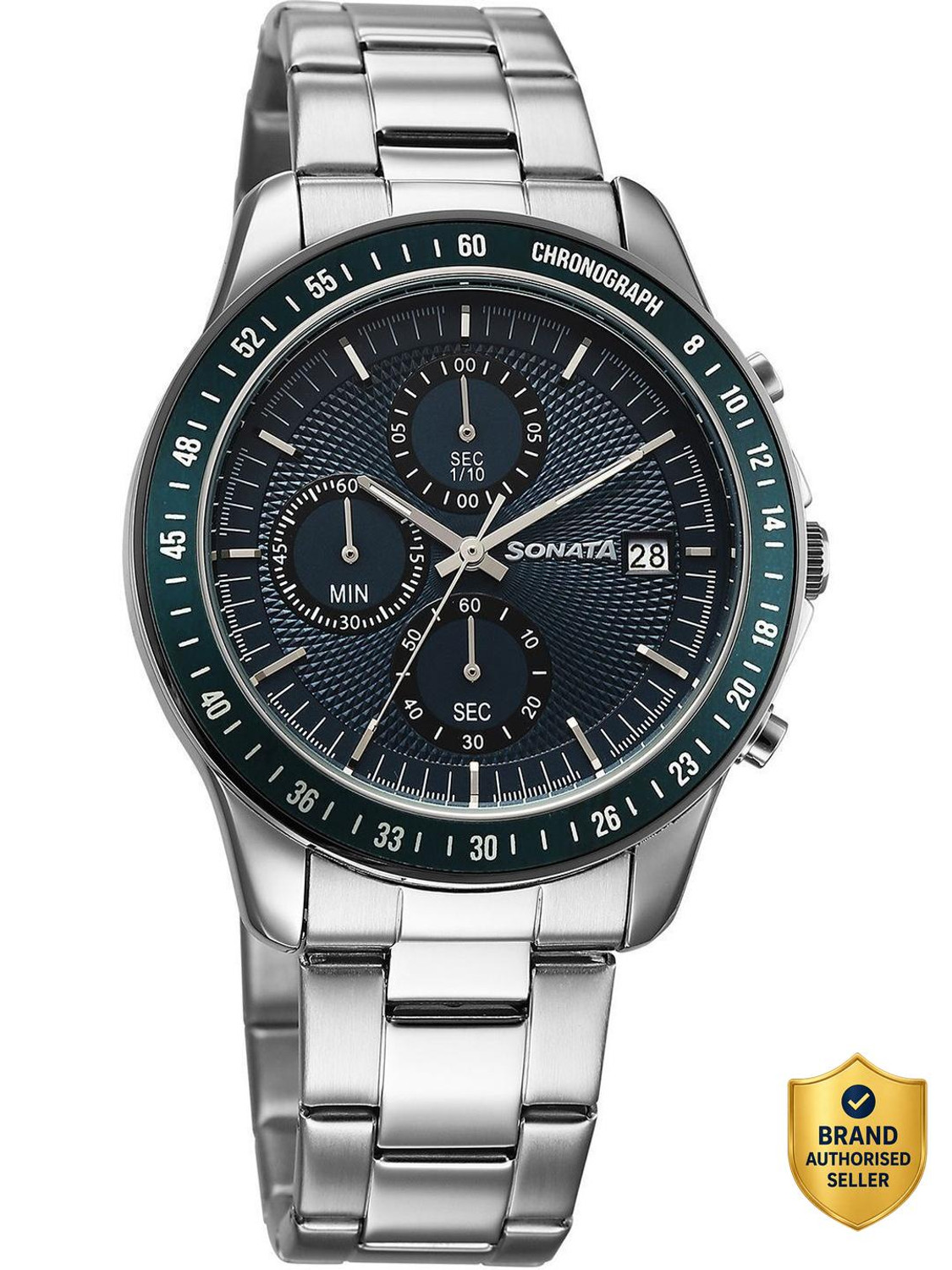 SONATA Chronos Sonata Chronos Quartz Dark Blue Round Dial Men's Watch 