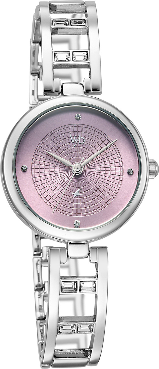 Image of Fastrack Vyb Seeker Quartz Lilac Dial Silver Alloy Strap Analog Watch - For Women FV60134SM01W