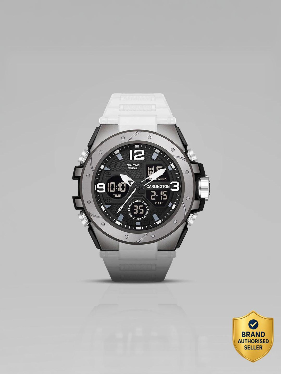 Carlington Endurance 9105 White Endurance Series Analog-Digital Watch 