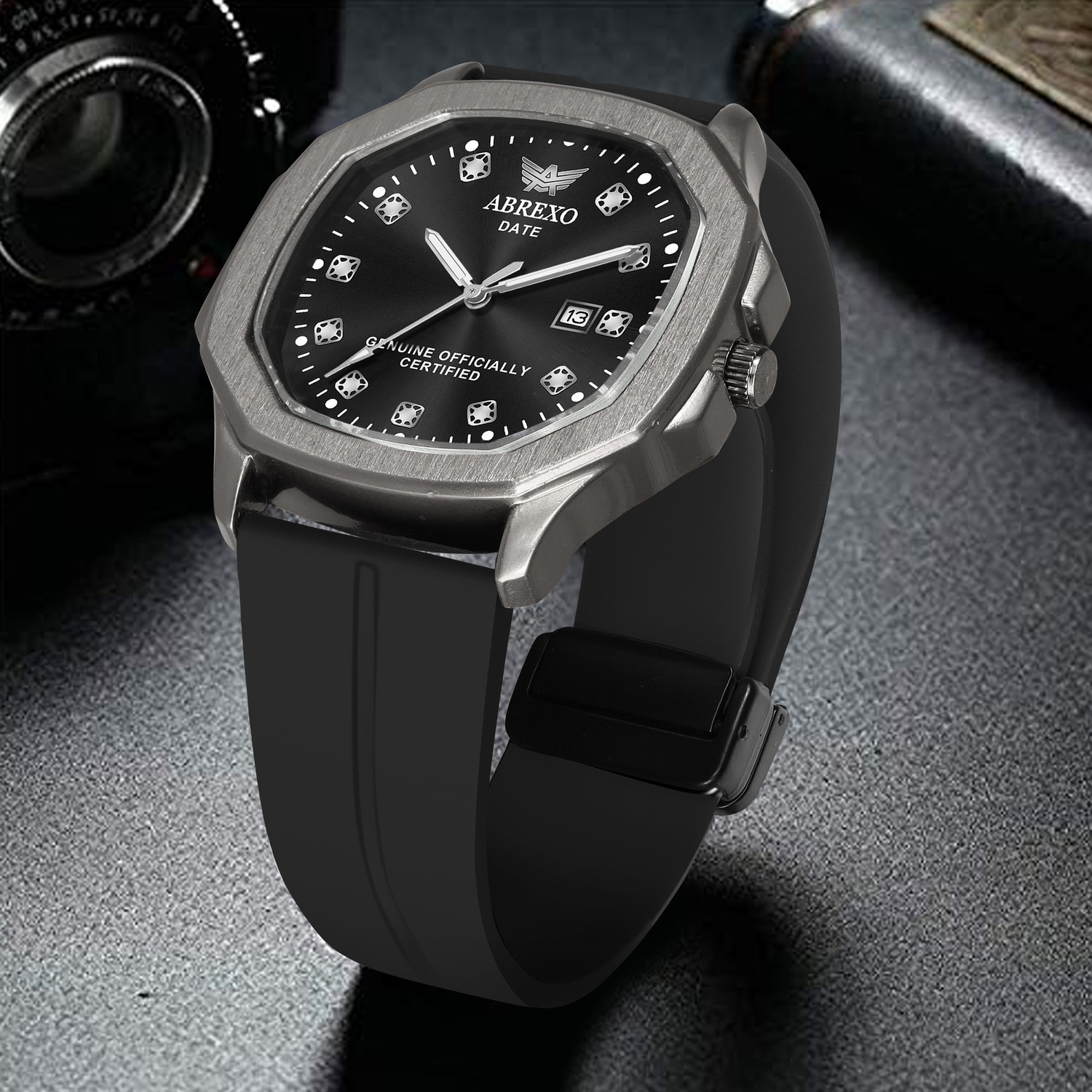 Image of NAVIFORCE Transparent Barel Shaped Sports LCD Digital Date Silicone Strap Digital Watch - For Men NF6107 Digital Display