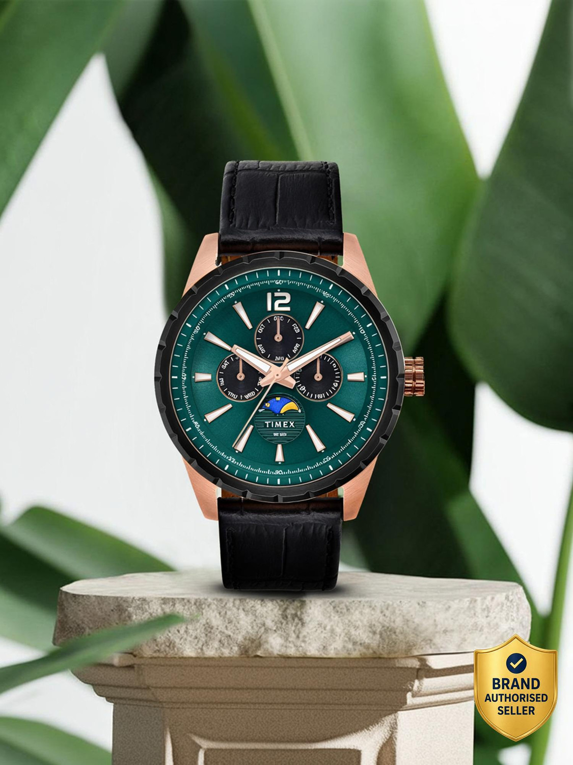 TIMEX Moon Phase Multifunction, Green Dial Analog Watch - For Men