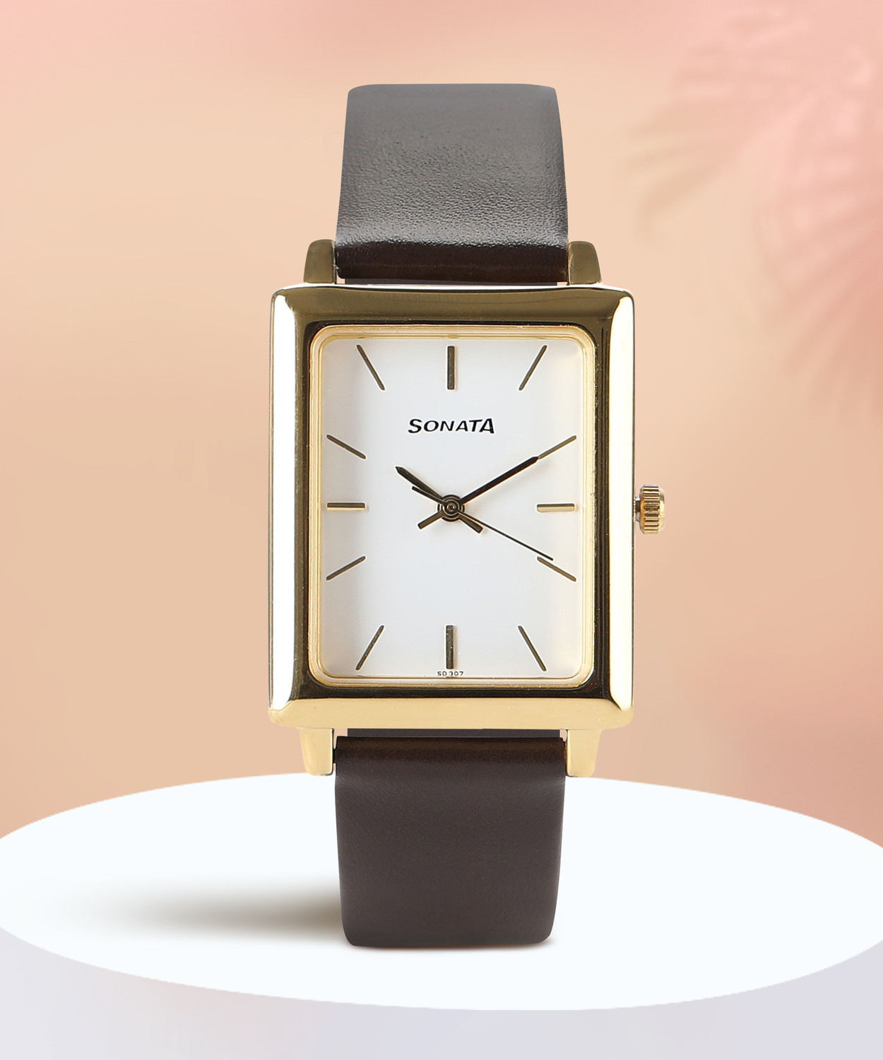 Image of SONATA Sonata Quartz White Dial Brown Leather Strap Analog Watch - For Men