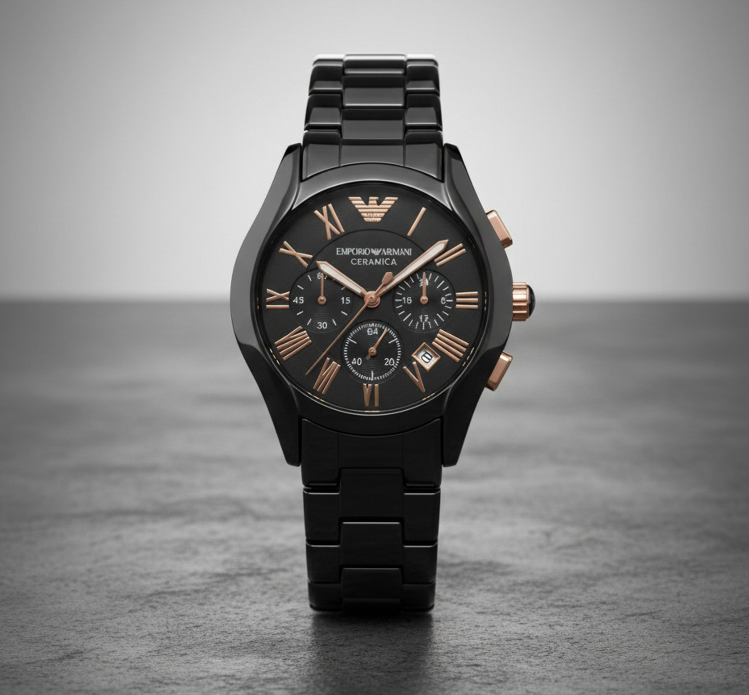 Image of FLORED Black Ceramic Analog Analog Watch - For Men BLACK AR1400
