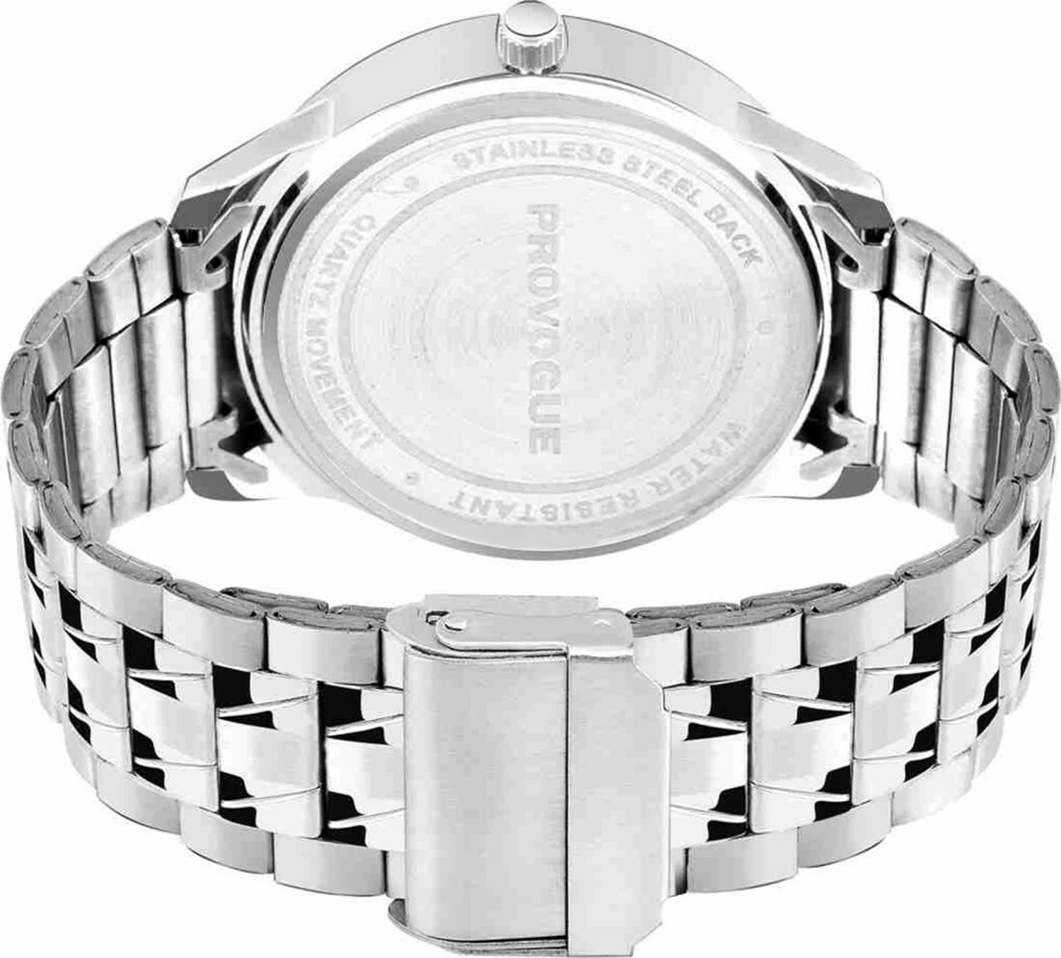 Image of PROVOGUE Gifting and boys Classy Look Black Dial and Sliver Chain Analog Watch - For Men