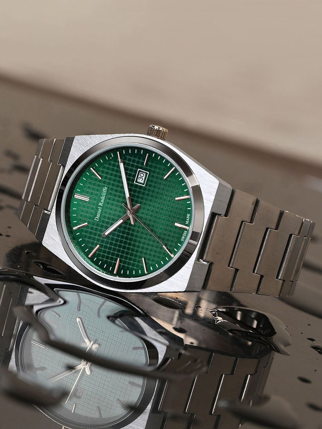 Daniel Radcliffe DRM PE Silver Green Professional Edge Analog Watch - 