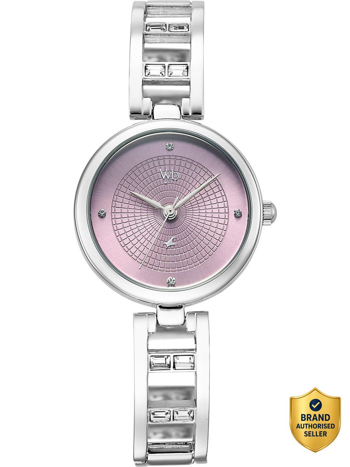 Image of Fastrack Vyb Seeker Quartz Lilac Dial Silver Alloy Strap Analog Watch - For Women FV60134SM01W